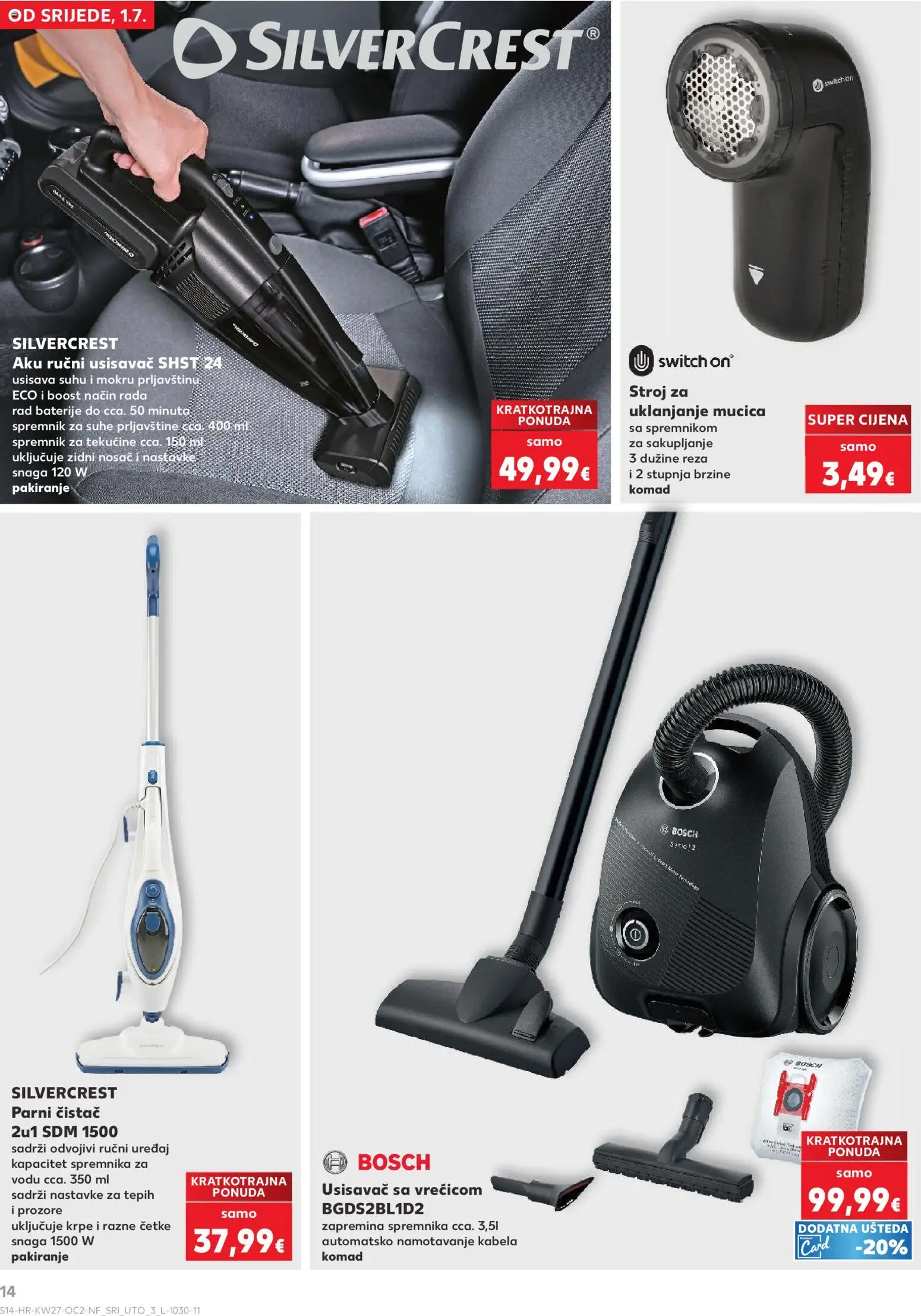 Kaufland katalog | vrijedi od 01.07.2026 | Stranica: 14 | Proizvodi: Usisavač, Tepih, Baterije, Parni čistač