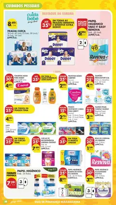 Pré-visualização PENSOS HIGIÉNICOS C/ABAS EVAX LIBERTY, Normal Emb. 12 Unid./Super Emb. 10 Unid./Noite Emb. 9 Unid. válido de 28.04.2026 | Página: 44 | Produtos: Papel higiénico, Pensos higiénicos, Fraldas, Cuecas