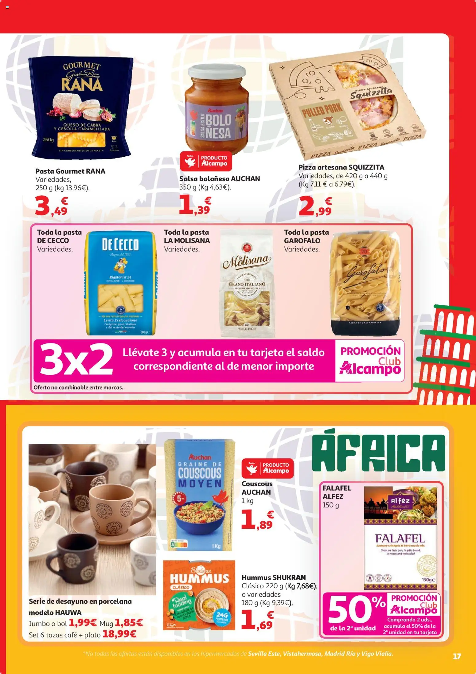 Alcampo  HG General Cat │ válido desde el 07.04.2026 | Página: 17 | Productos: Falafel, Pizza, Pasta, Παγωμένο τσάι