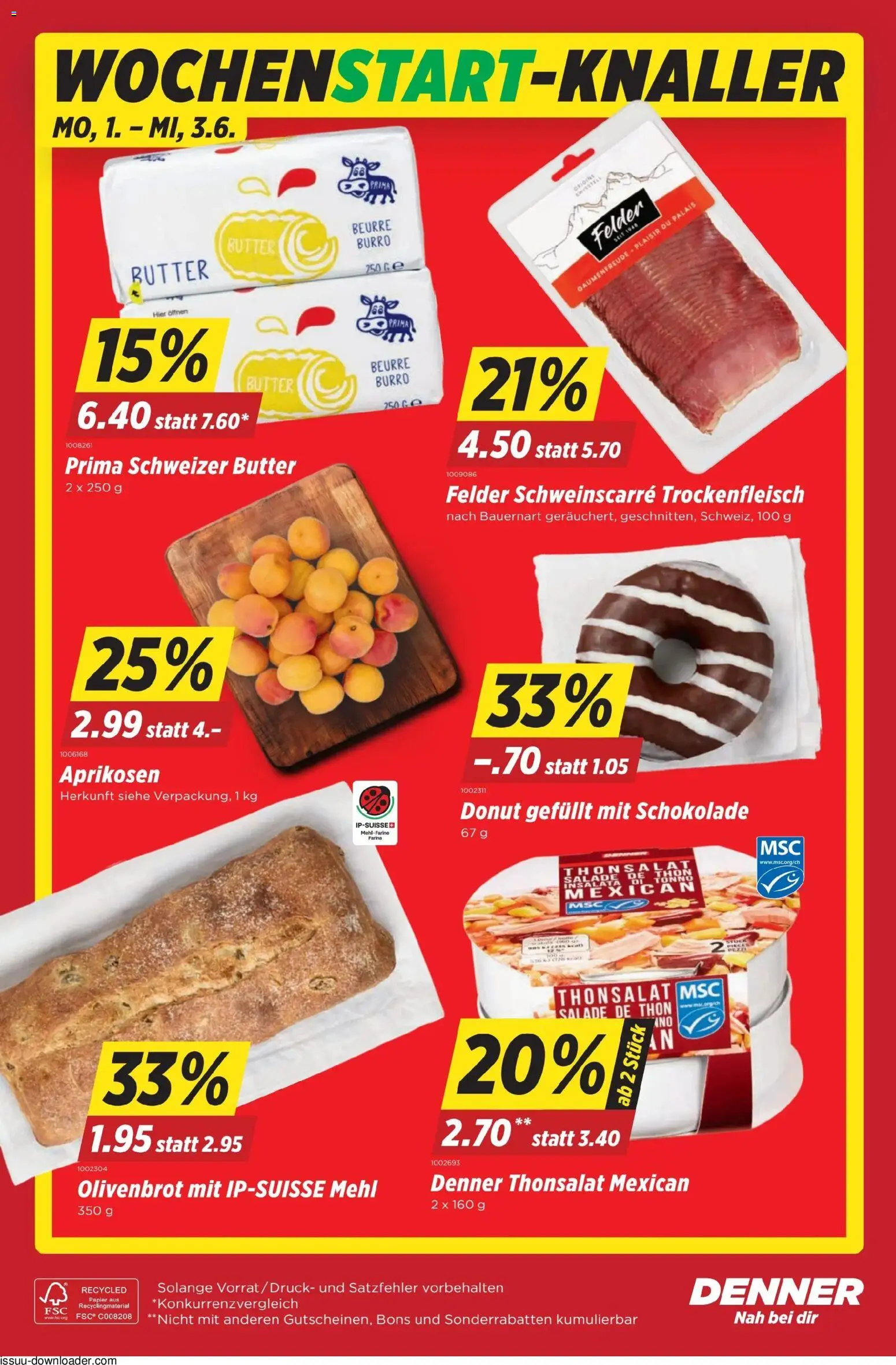 Denner aktionen – gültig ab 28.05.2026 | Seite: 22 | Produkte: Mehl, Butter, Schokolade