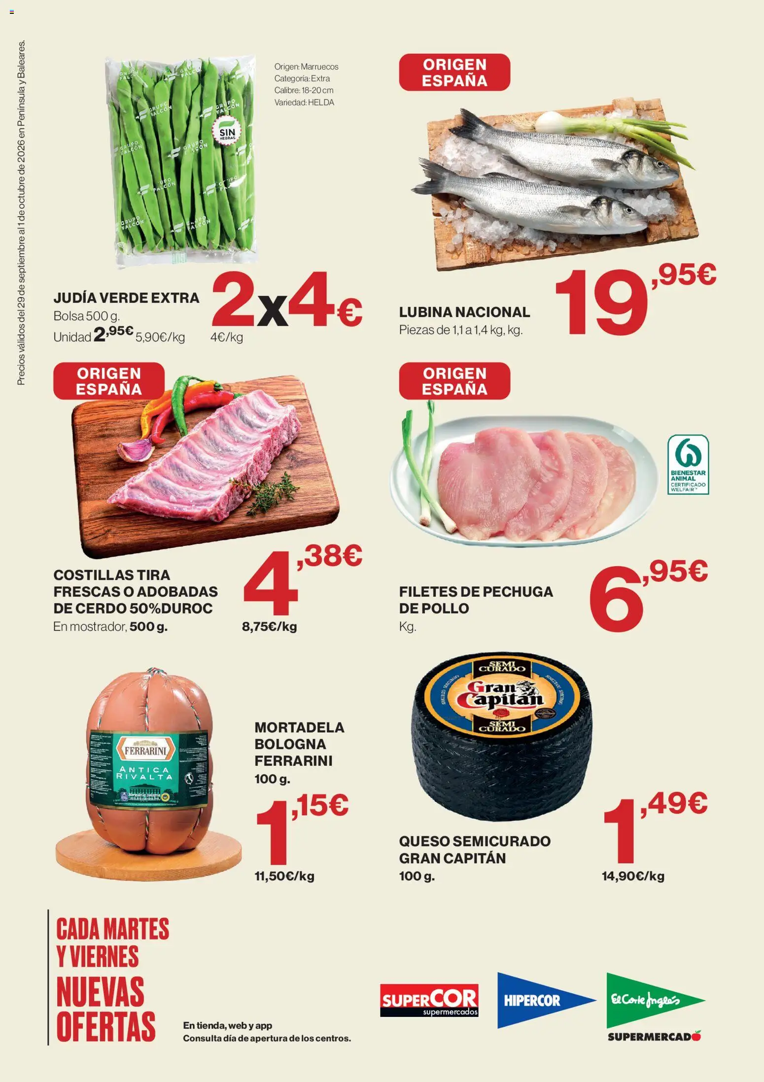 Supercor Península y Baleares │ válido desde el 29/09/2026 | Página: 2 | Productos: Queso, Cerdo, Bolsa, Pollo
