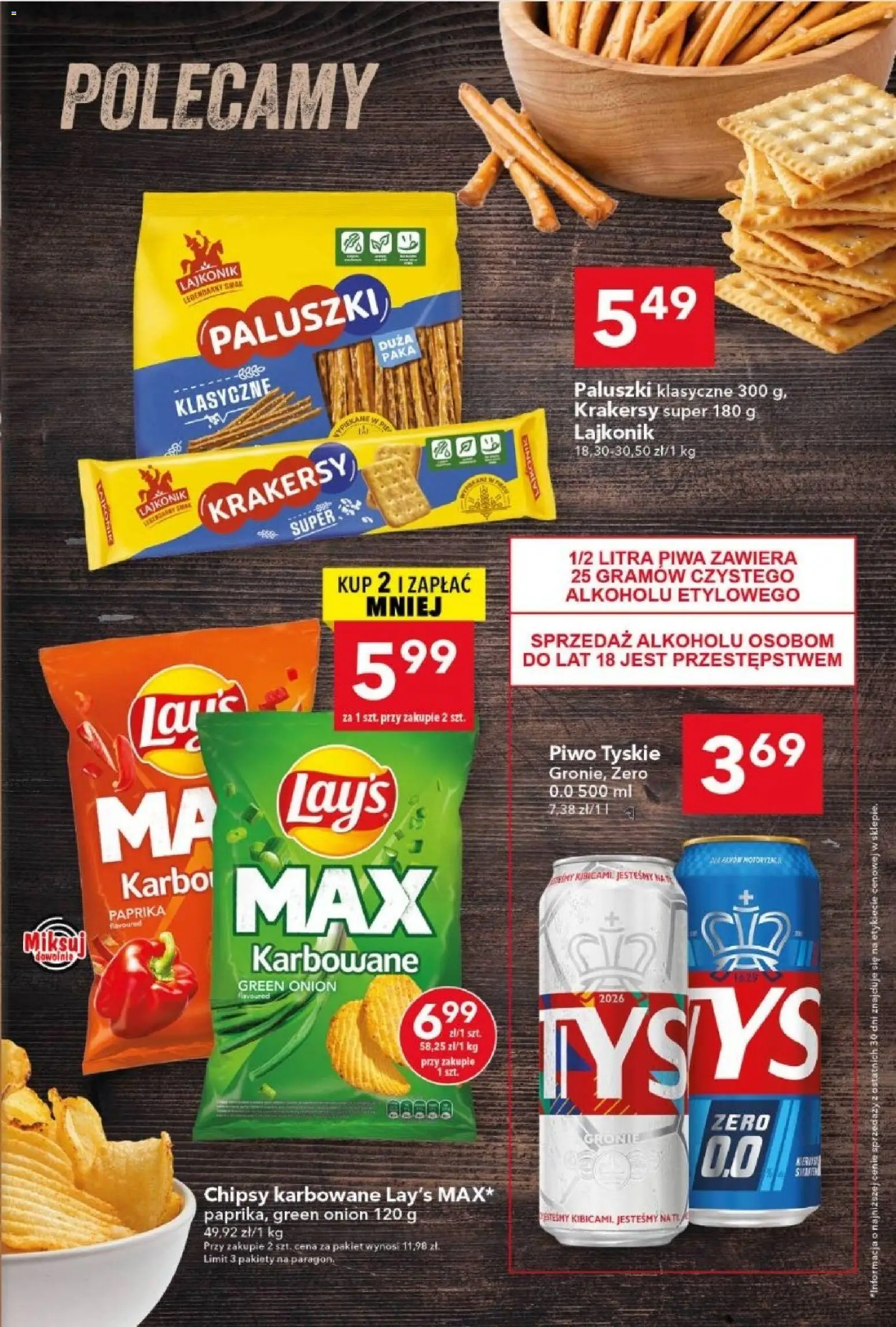 Lewiatan gazetka od 16.07.2026 | Strona: 5 | Produkty: Chipsy, Paluszki, Krakersy, Piwo
