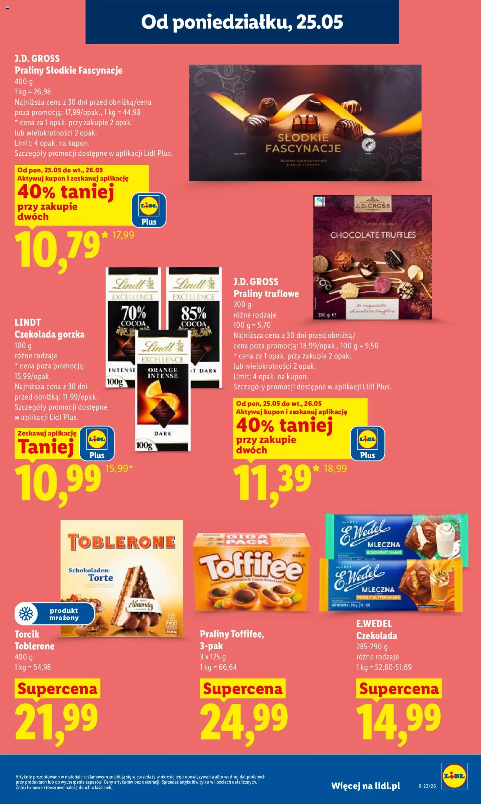 Lidl gazetka od 25.05.2026 | Strona: 11 | Produkty: Czekolady, Toblerone, Czekolada gorzka, Toffifee