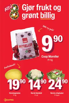 Forhåndsvisning av Coop Extra kundeavis gyldig fra 27/07/2026 | Side: 41 | Produkter: Moreller, Blomkål, Crispisalat, Honningmelon