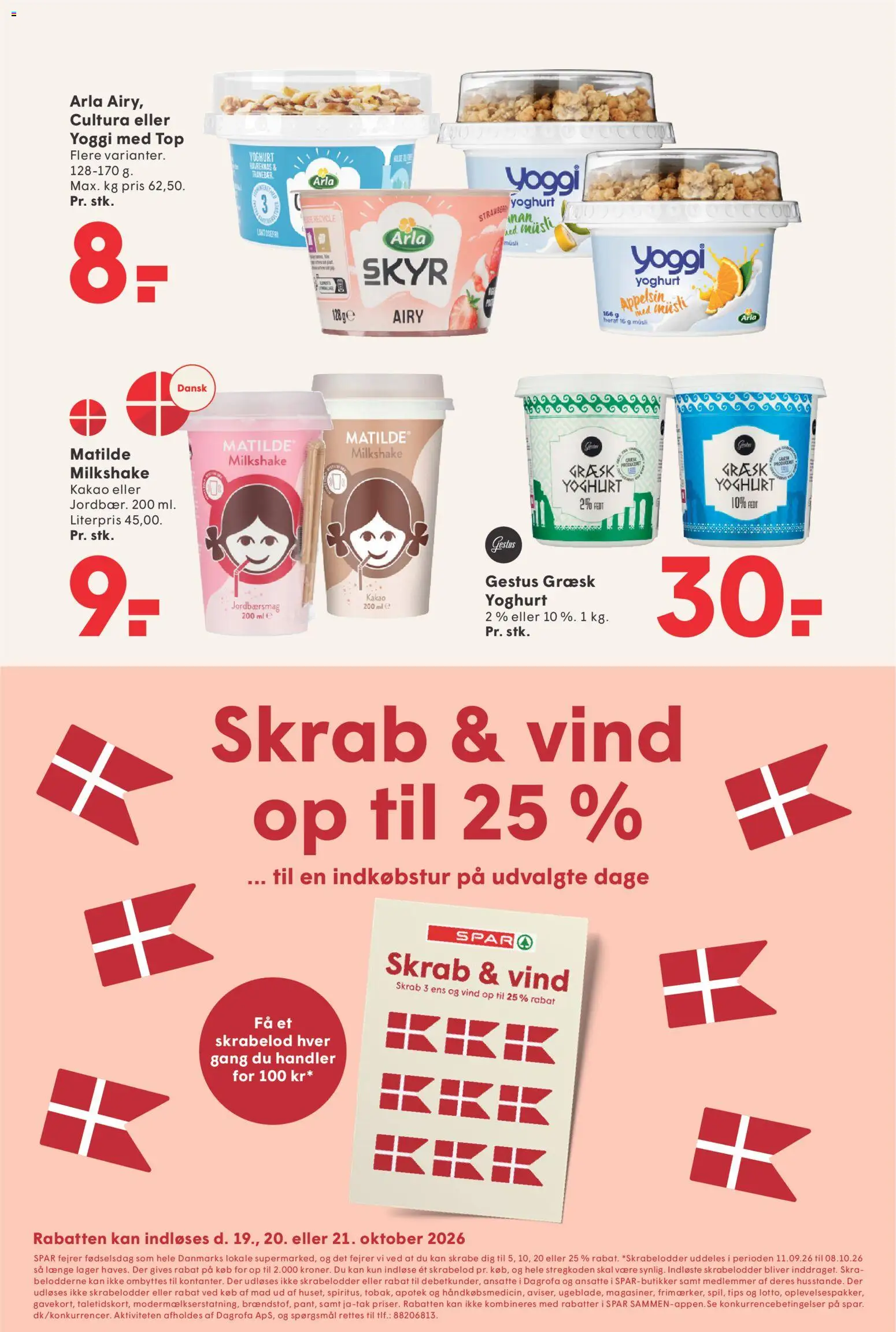 Spar tilbudsavis – gyldig fra 25/09/2026 | Side: 8 | Produkter: Yoghurt, Skyr, Milkshake, Søm