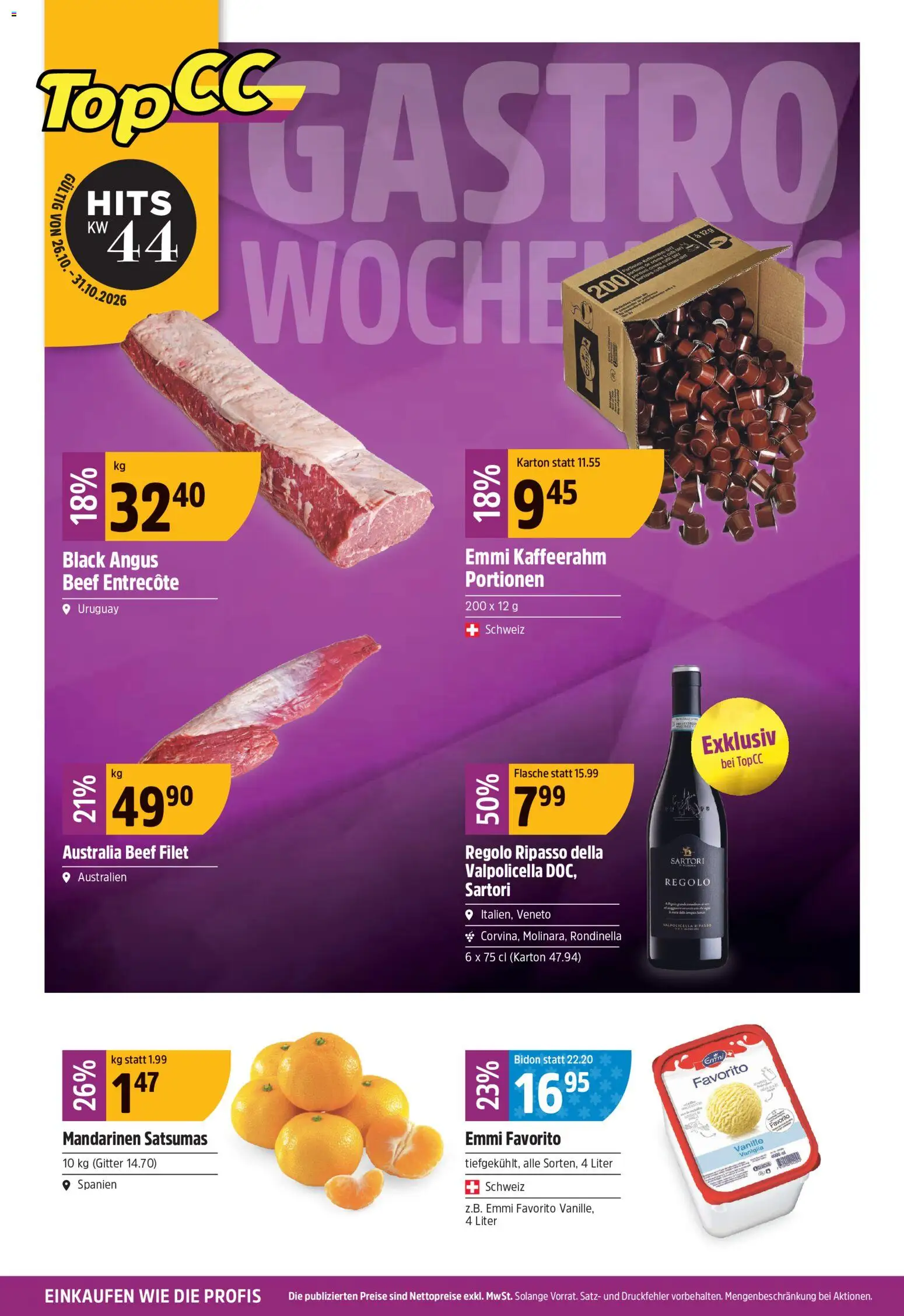 Topcc Aktionen Montag, 26. Oktober