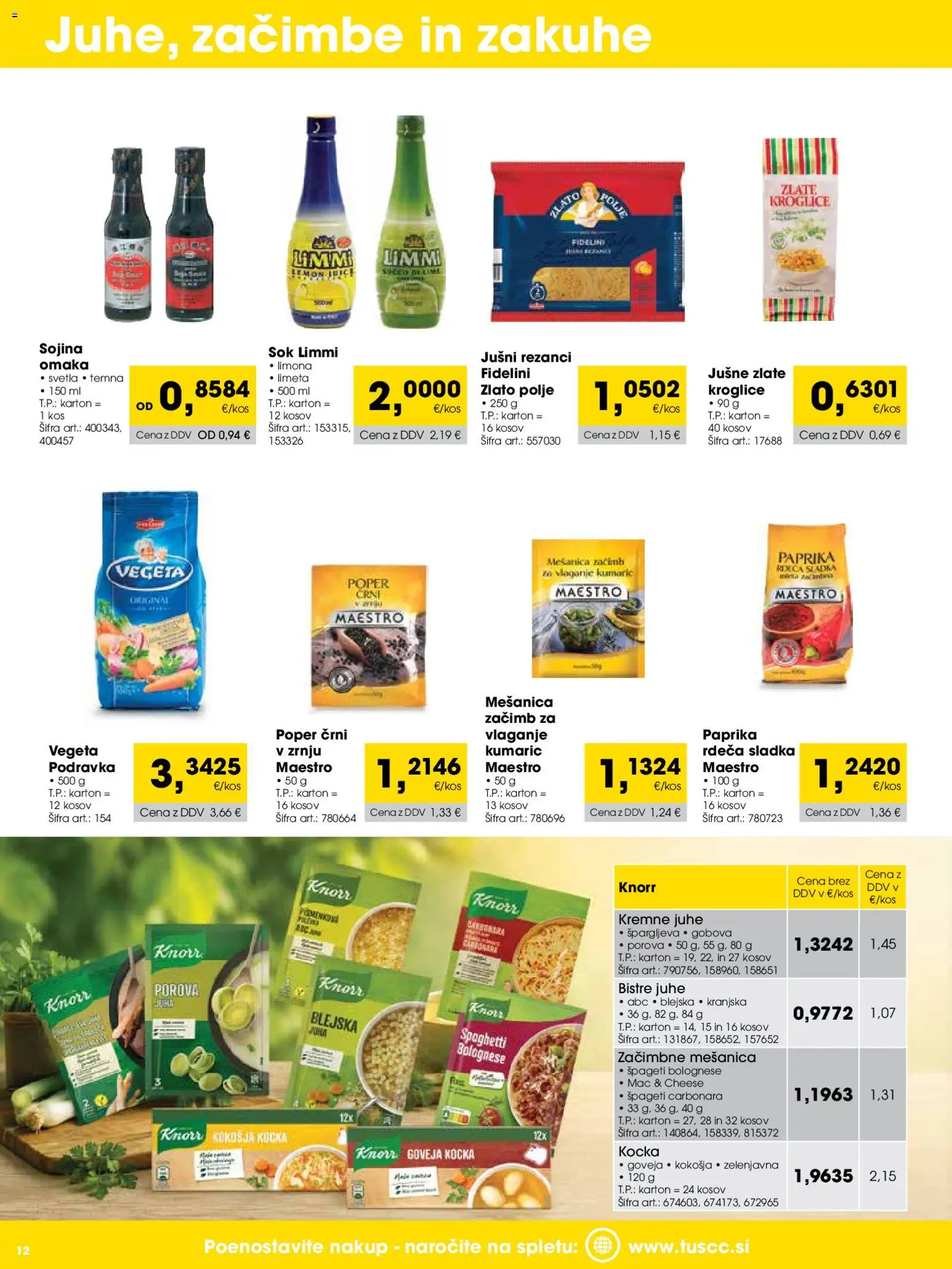 Novi Tuš katalog ponudbe – veljaven od 01.09.2026 | Stran: 12