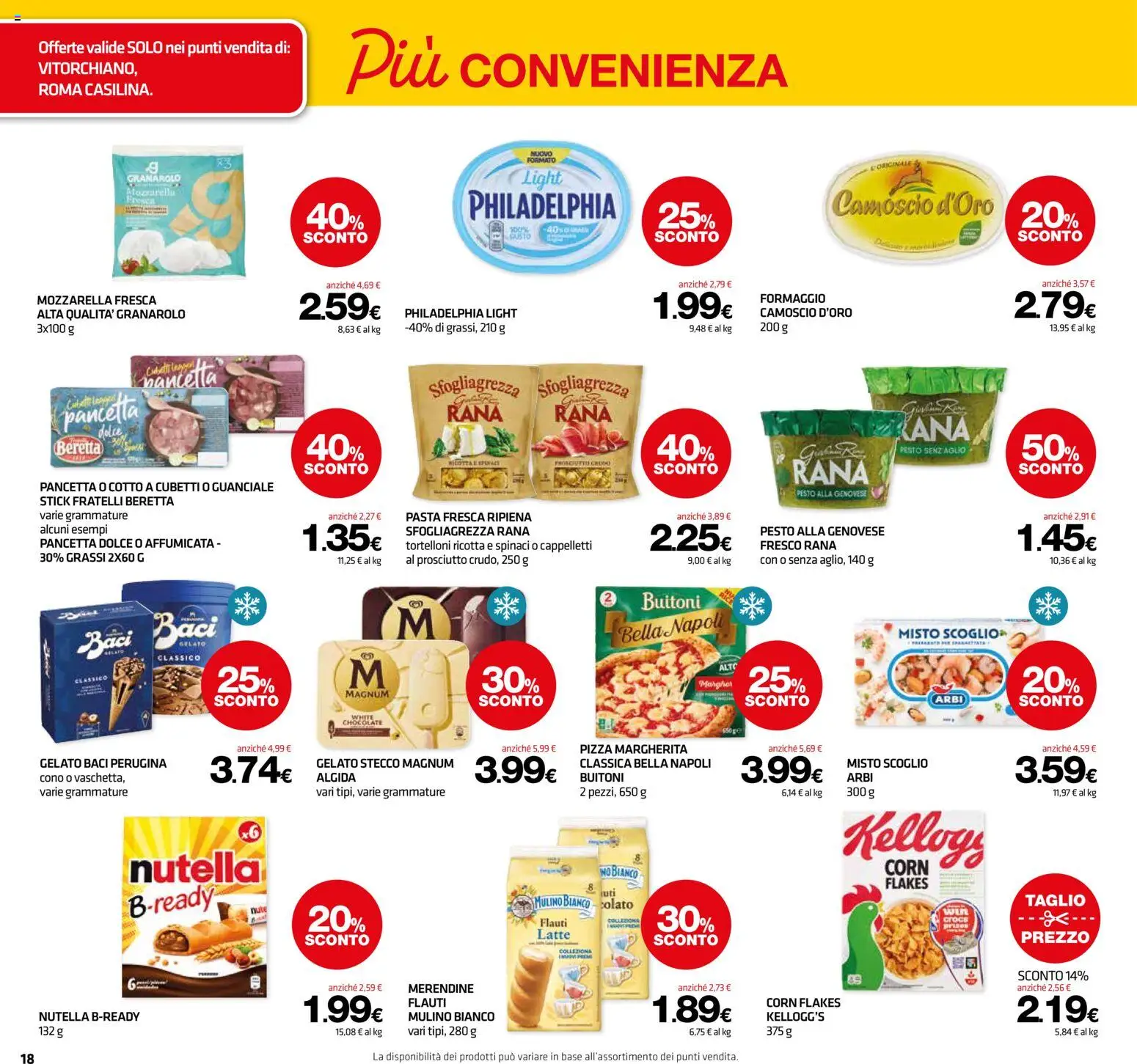 Volantino Superconti del 13/08/2026 | Pagina: 18 | Prodotti: Formaggio, Ricotta, Merendine, Guanciale