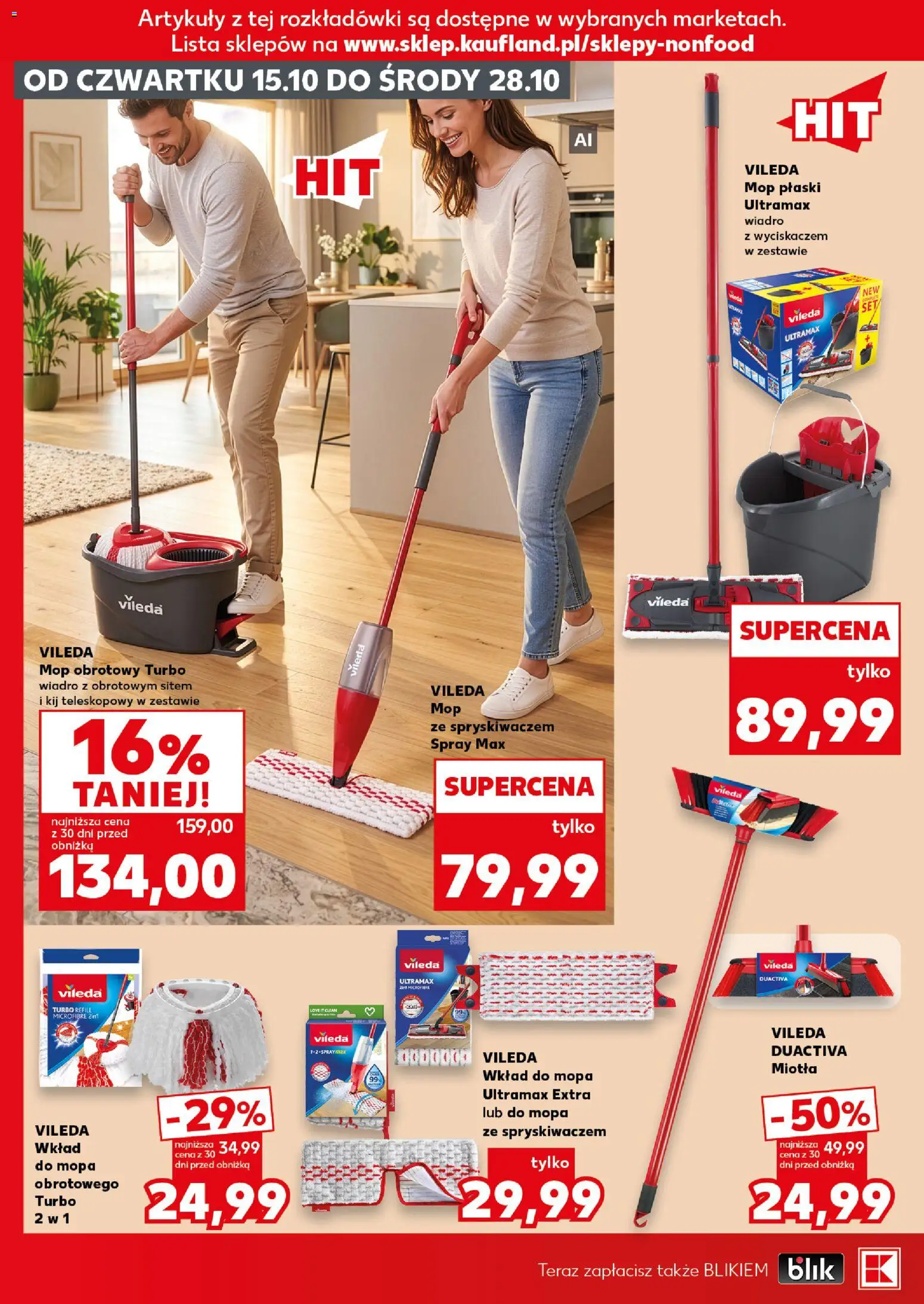 Kaufland Polsko leták - Złap okazje od 15.10.2026 | Strana: 14 | Produkty: Mop, Vileda mop