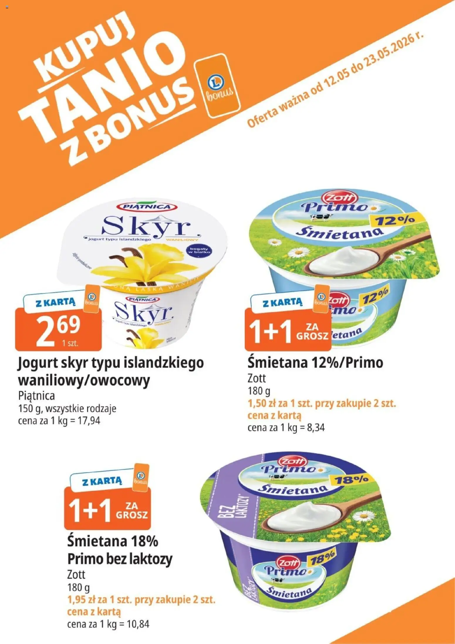 E.Leclerc gazetka - Kupony dodatkowe od 12.05.2026 | Strona: 2 | Produkty: Karta, Bez laktozy, Jogurt, Skyr