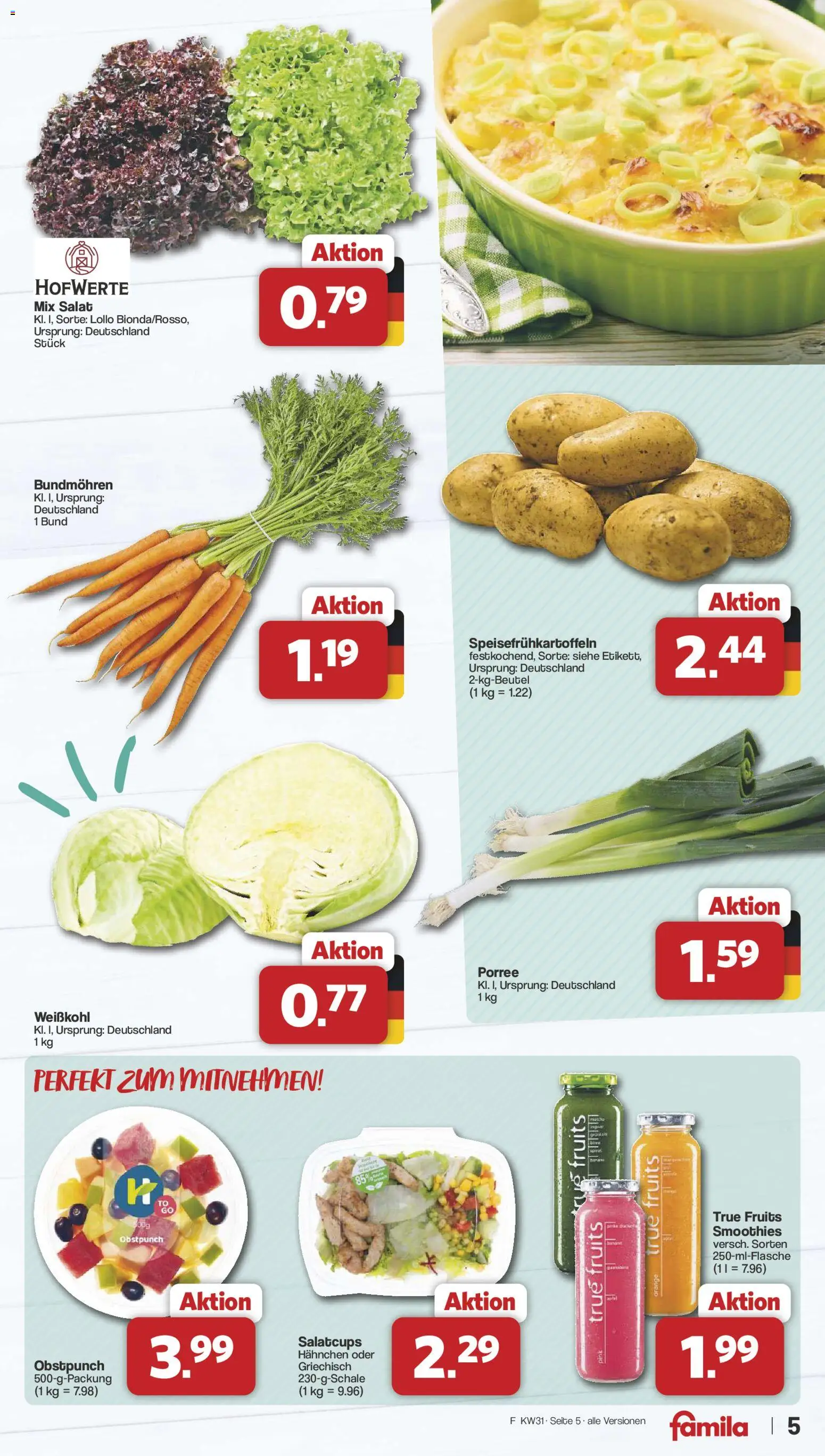 Famila Nordwest Prospekt – gültig ab 27.07.2026 | Seite: 5 | Produkte: Hahnchen, Salat
