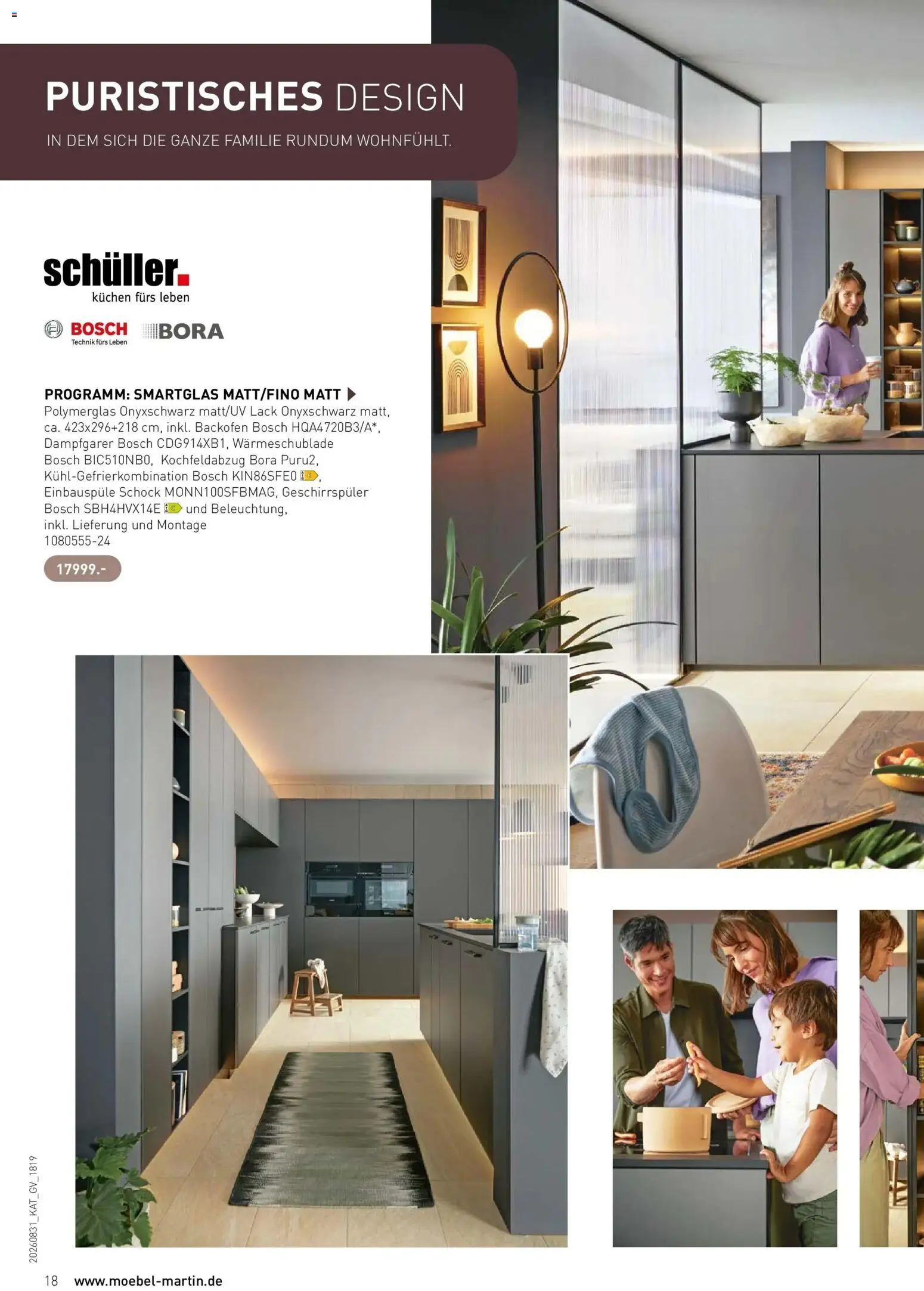 Möbel Martin Wohnen und Küchen (ab 31.08.2026) zum Blättern | Seite: 18 | Produkte: Bosch, Geschirrspüler, Kühlgefrierkombination, Kuchen
