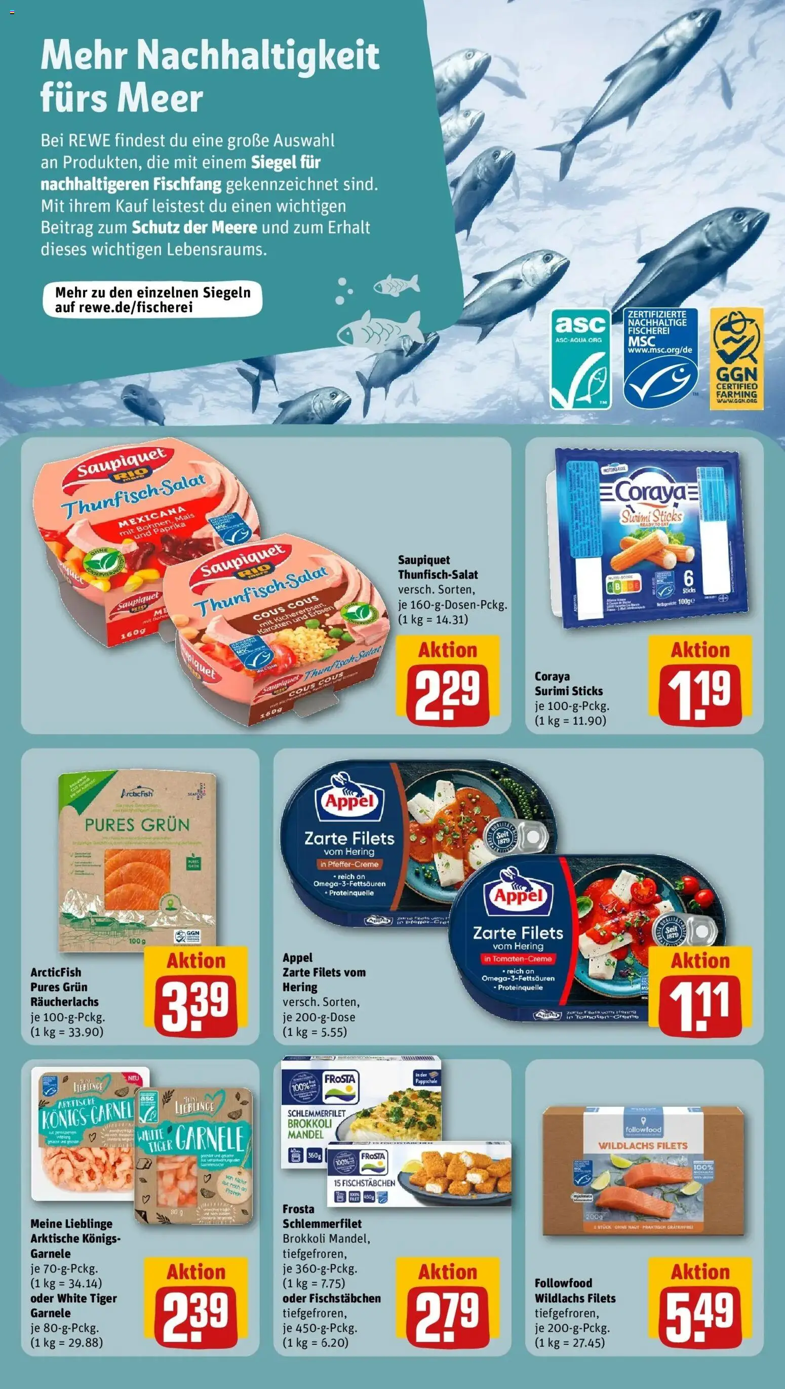 Rewe Prospekt Kelsterbach – gültig ab 08.06.2026 | Seite: 14 | Produkte: Frosta, Fischstabchen, Paprika, Brokkoli