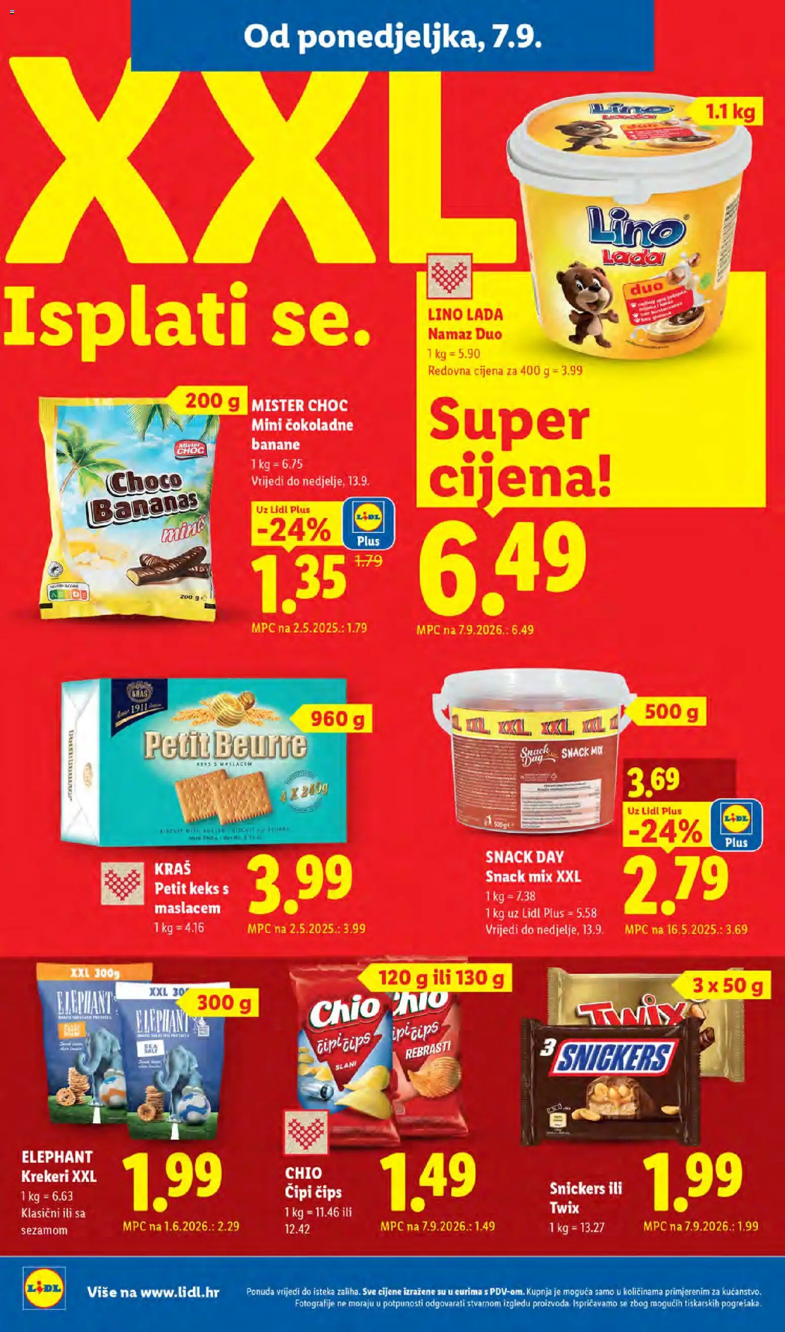 Lidl katalog | vrijedi od 07.09.2026 | Stranica: 12 | Proizvodi: Lino Lada, Čips, Keks, Krekeri