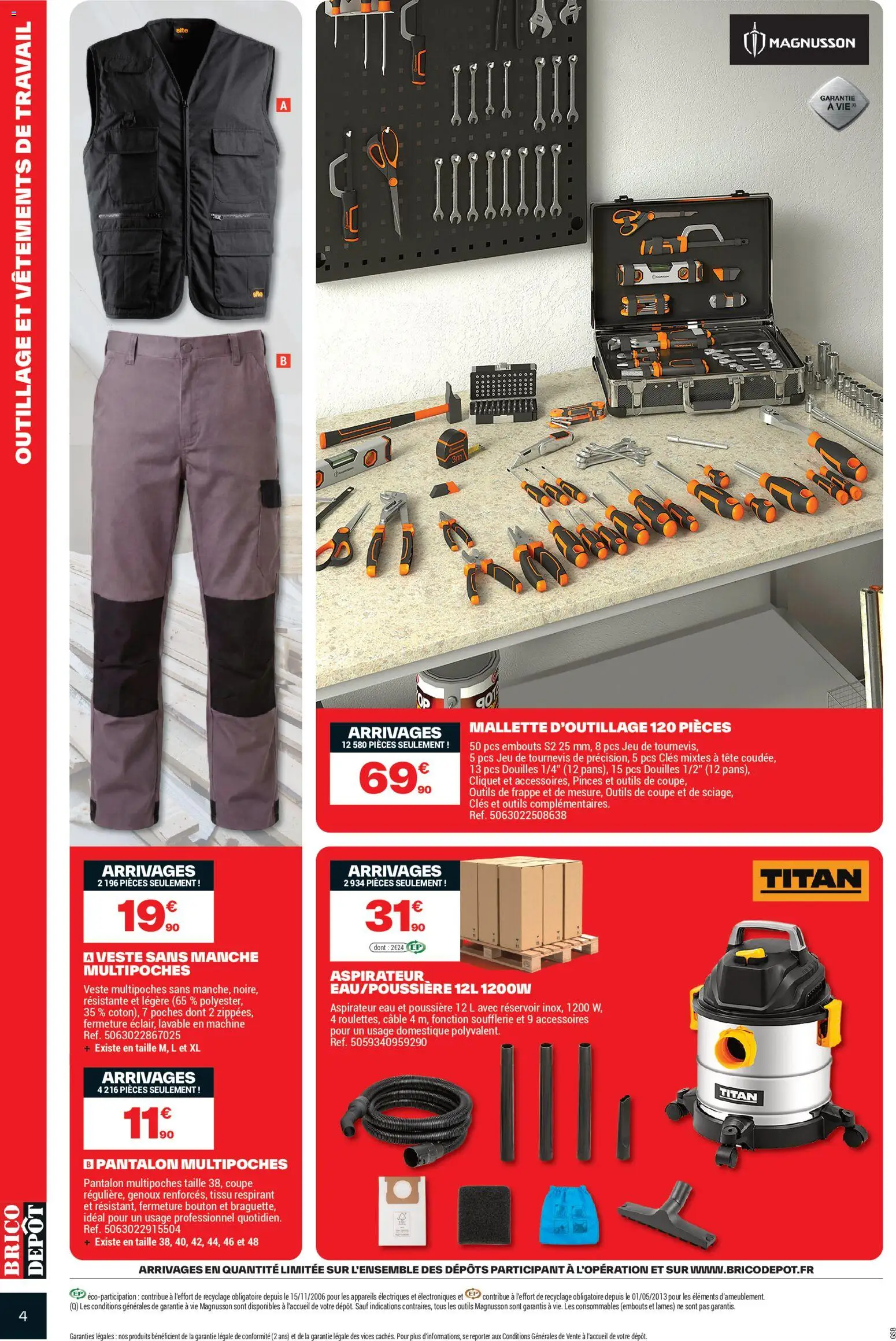 {H1} | Page: 4 | Produits: Câble, Tournevis, Outils, Vêtements