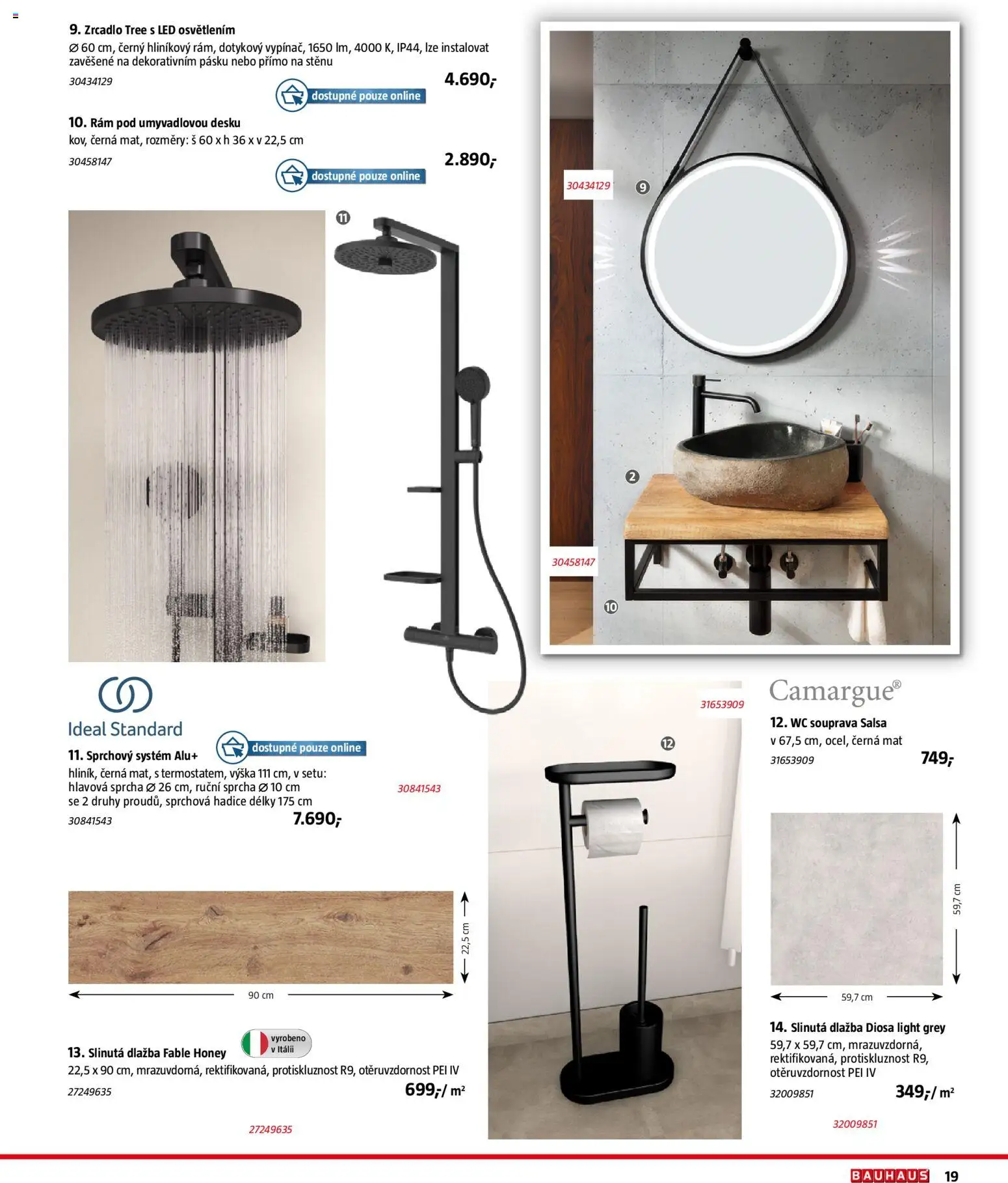 Katalog Sanita od 29.09.2026 | Strana: 19 | Produkty: Sprchová hadice, Dlažba, Hadice, Zrcadlo