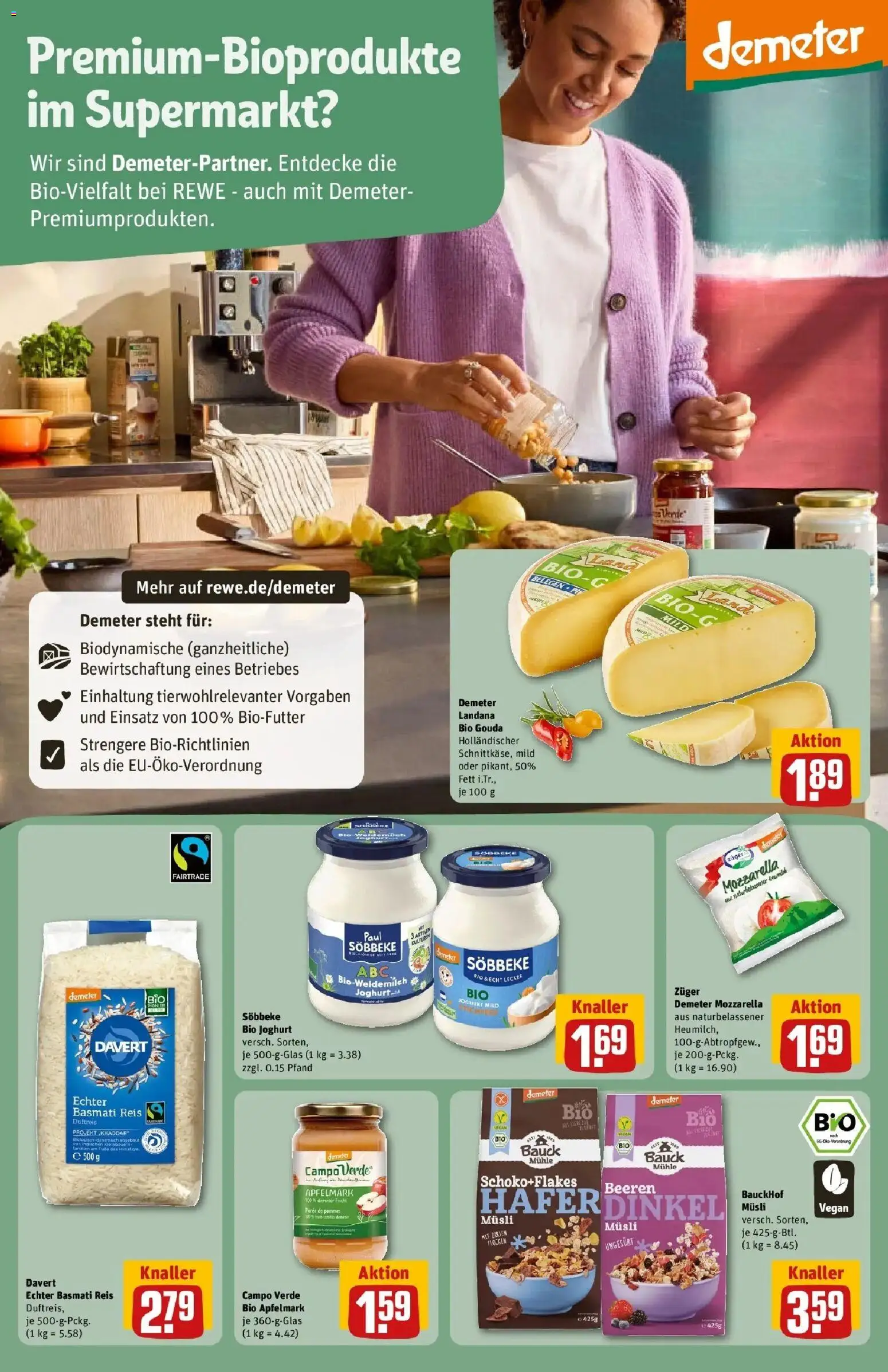 REWE Prospekt ab 10.08.2026 zum Blättern » Angebote | Seite: 27 | Produkte: Musli, Joghurt, Mozzarella, Flocken