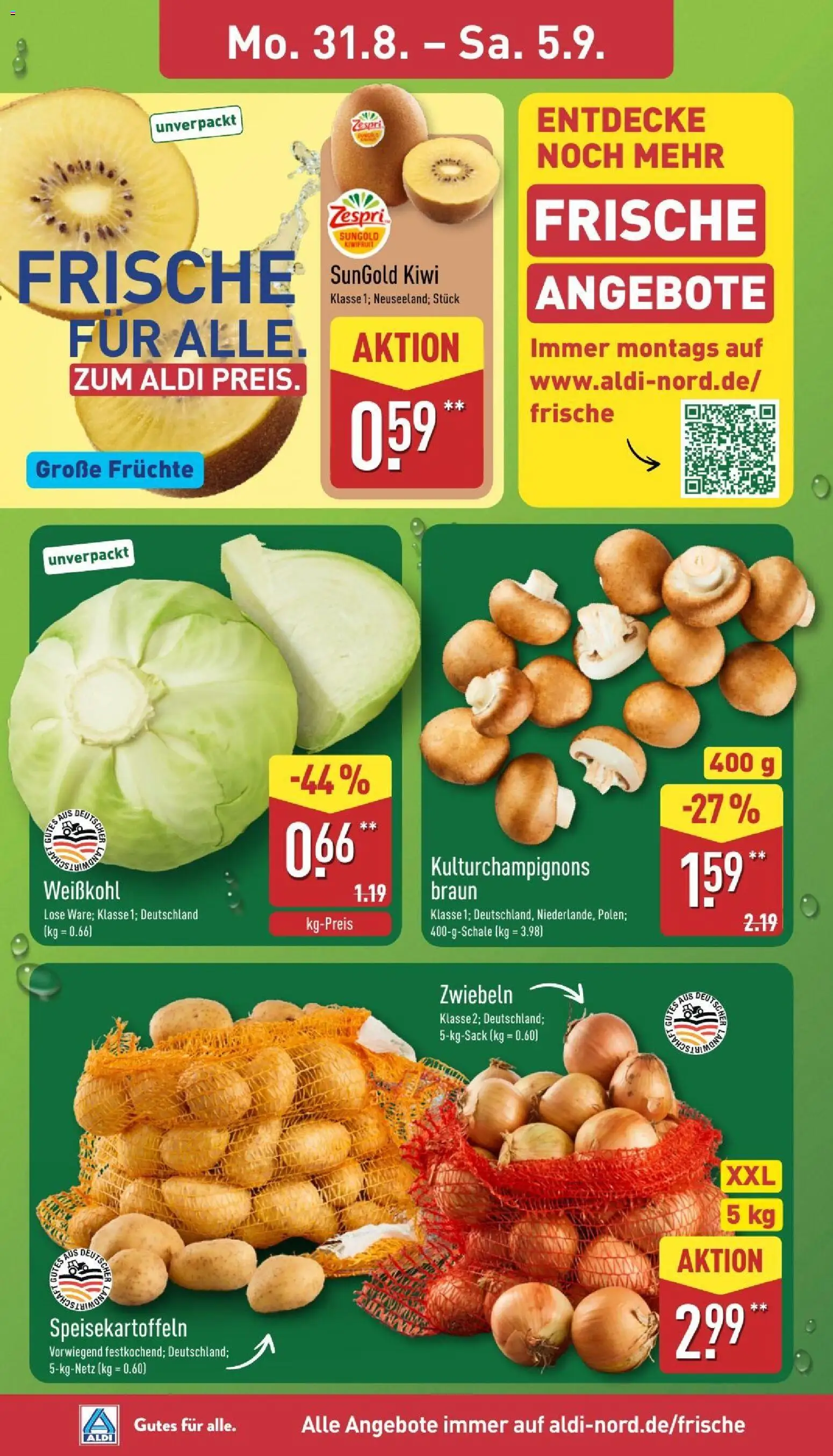 Aldi Prospekt – gültig ab 31.08.2026 | Seite: 2 | Produkte: Zwiebeln, Kiwi