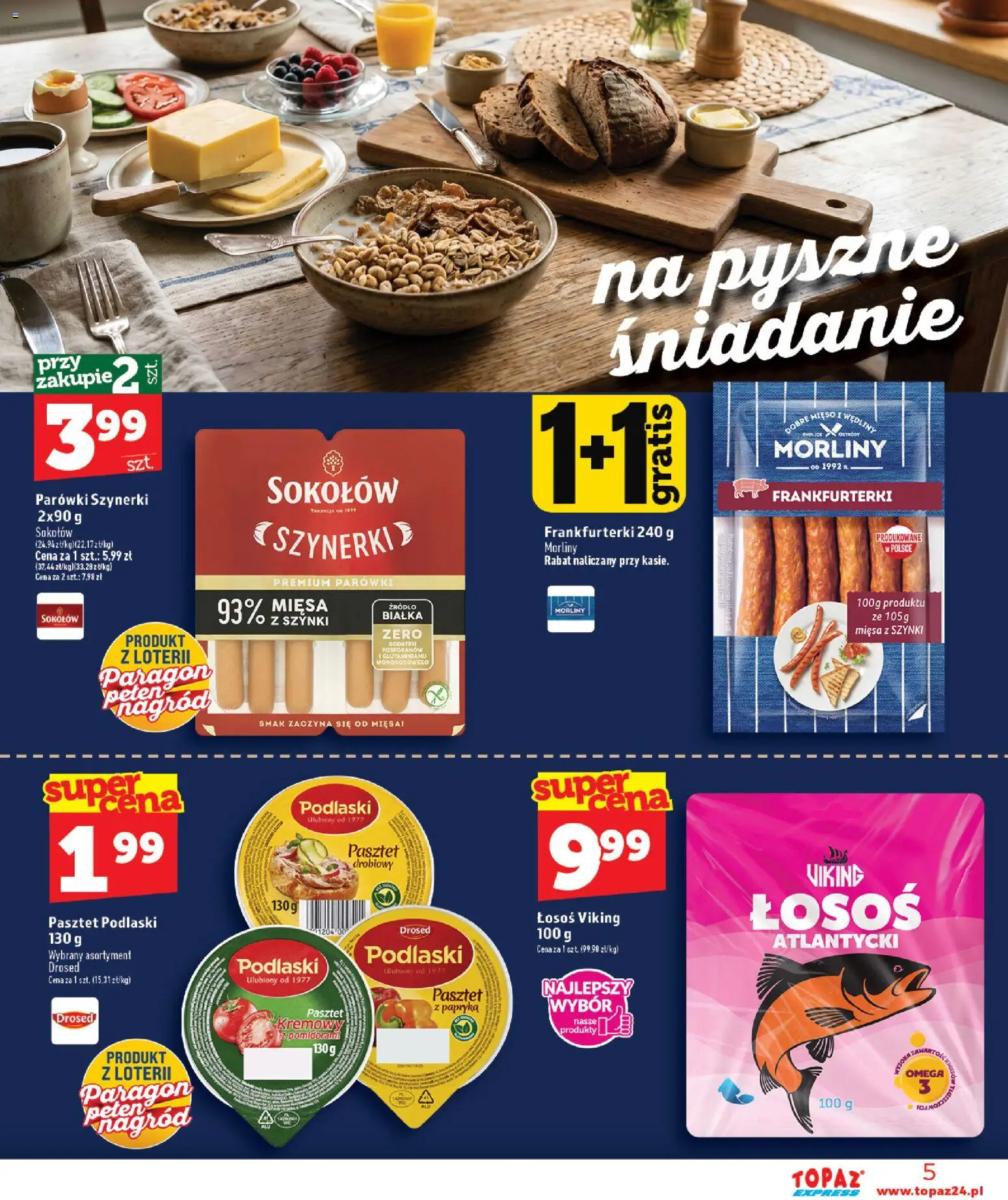 Topaz gazetka - Express od 03.09.2026 | Strona: 5 | Produkty: Mięso, Łosoś, Papryka, Wędliny