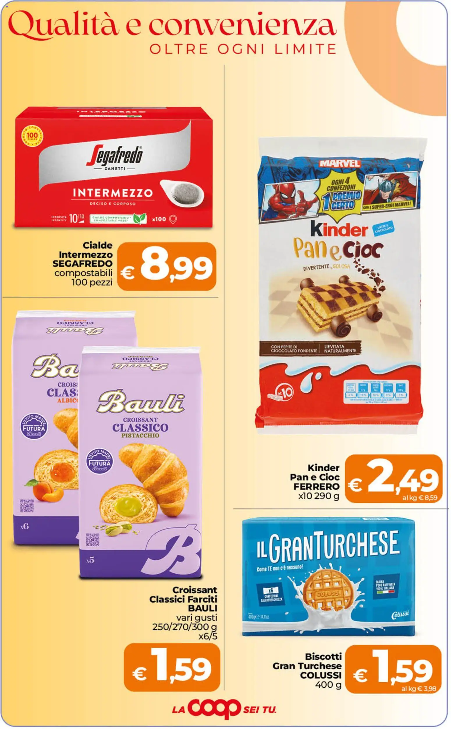 Volantino Ipercoop del 02/10/2026 | Pagina: 4 | Prodotti: Pistacchio, Pane, Biscotti, Segafredo