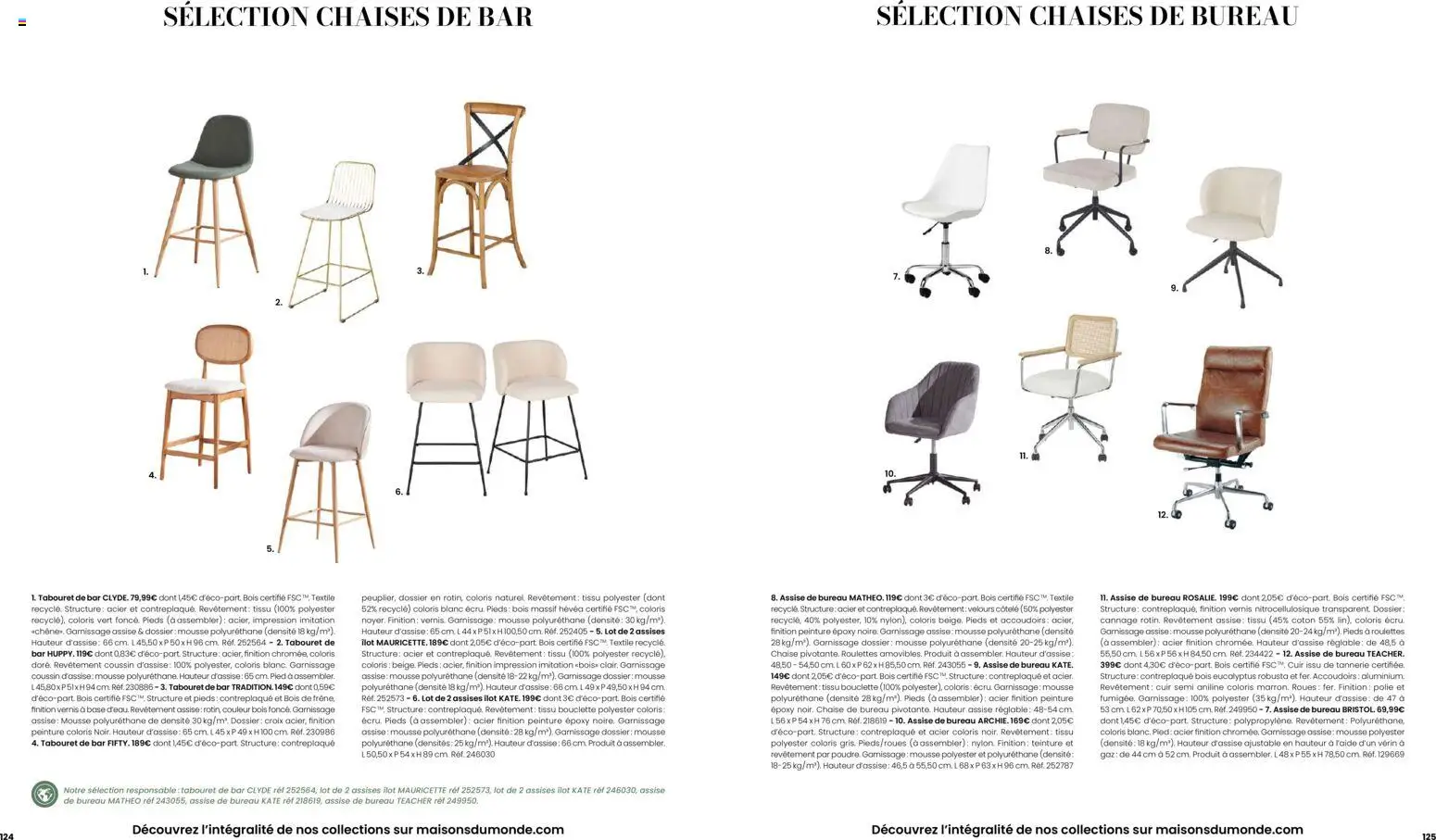 {H1} | Page: 63 | Produits: Coton, Mousse, Chaise de bureau, Chaise