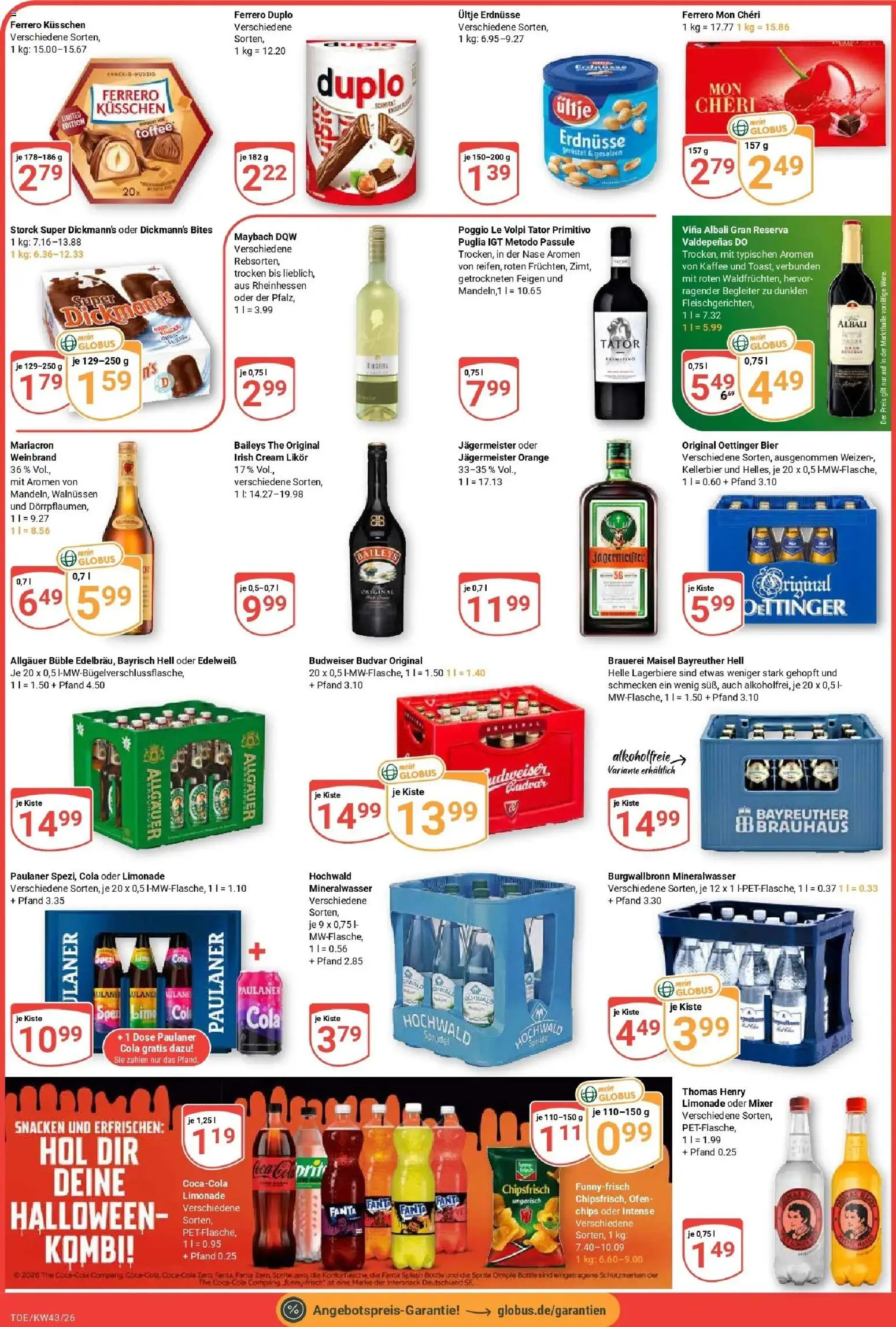 Globus Prospekt Tönisvorst (ab 19.10.2026) » Angebote online | Seite: 3 | Produkte: Funny frisch, Oettinger, Mariacron, Paulaner
