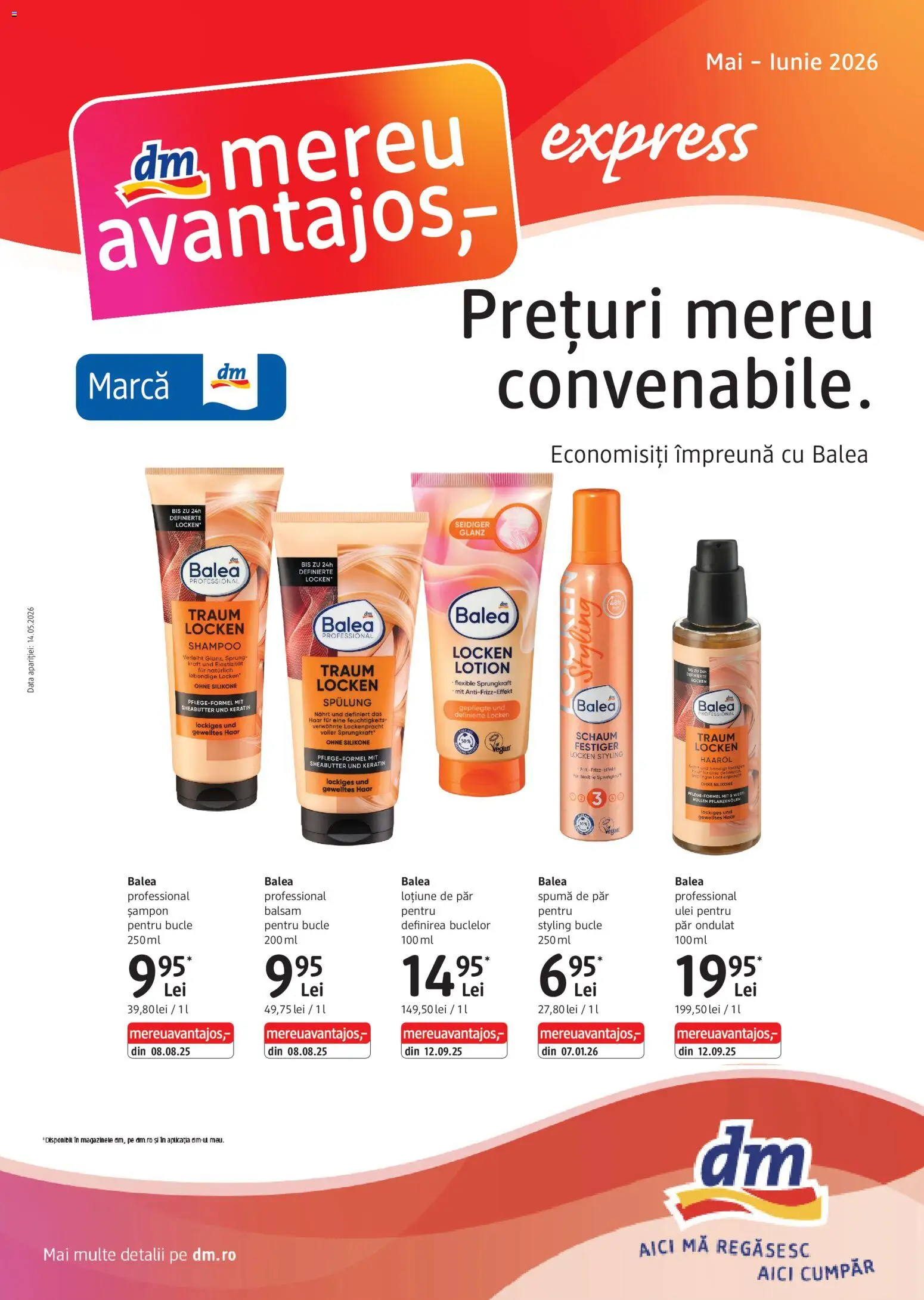 Noul catalog DM drogeriemarkt – valabil de la 14.05.2026 | Pagină: 1 | Produse: Șampon, Balsam, Ulei