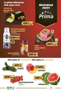 CBA Príma akciós újság - amely érvényes a következő dátumtól: 18.06.2026