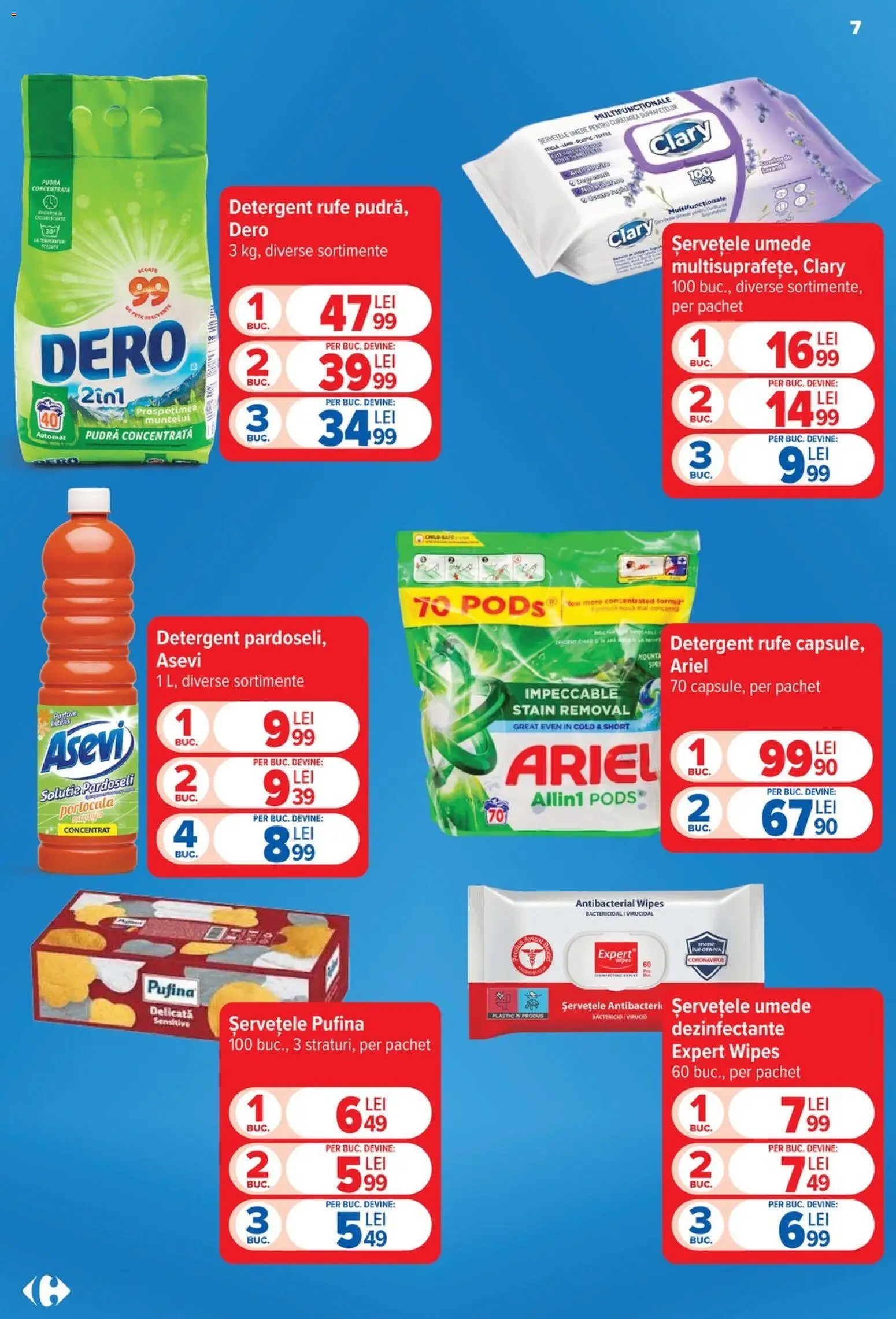 Noul catalog Carrefour – valabil de la 12.08.2026 | Pagină: 7 | Produse: Parfum, Pudră, Detergent, Șervețele umede