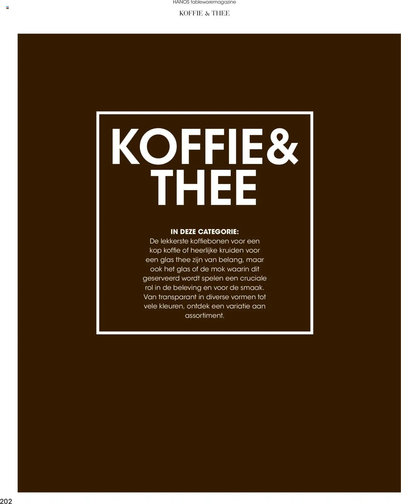 {H1} | Pagina: 202 | Producten: Koffiebonen, Thee, Mok, Kruiden