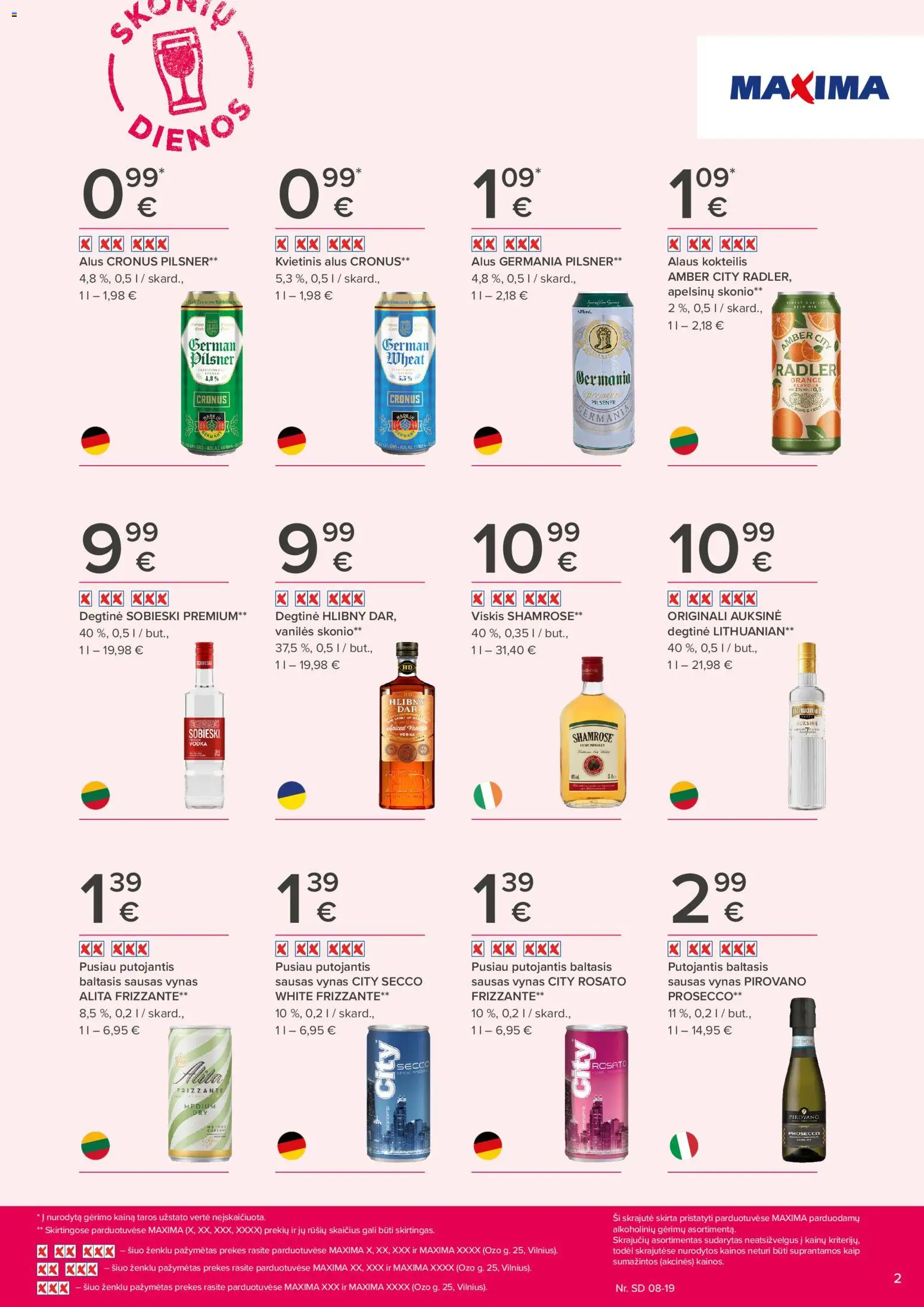 MAXIMA akcijos nuo 2026.08.06 | Puslapis: 2 | Prekių: Degtinė, Viskis, Vynas, Alus