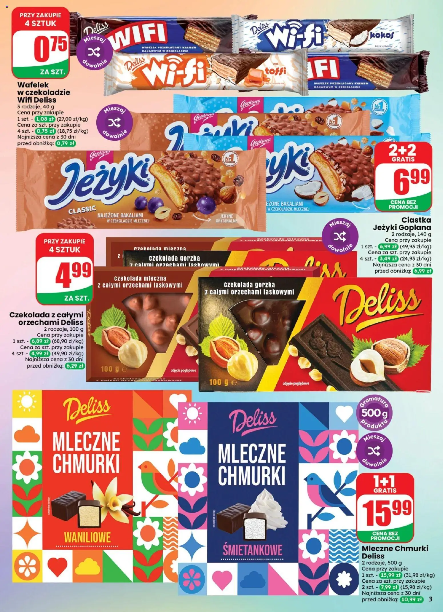 Dino gazetka - Weekendowe Okazje od 02.10.2026 | Strona: 3 | Produkty: Ciastka Jeżyki, Czekolada, Ciastka, Kokos
