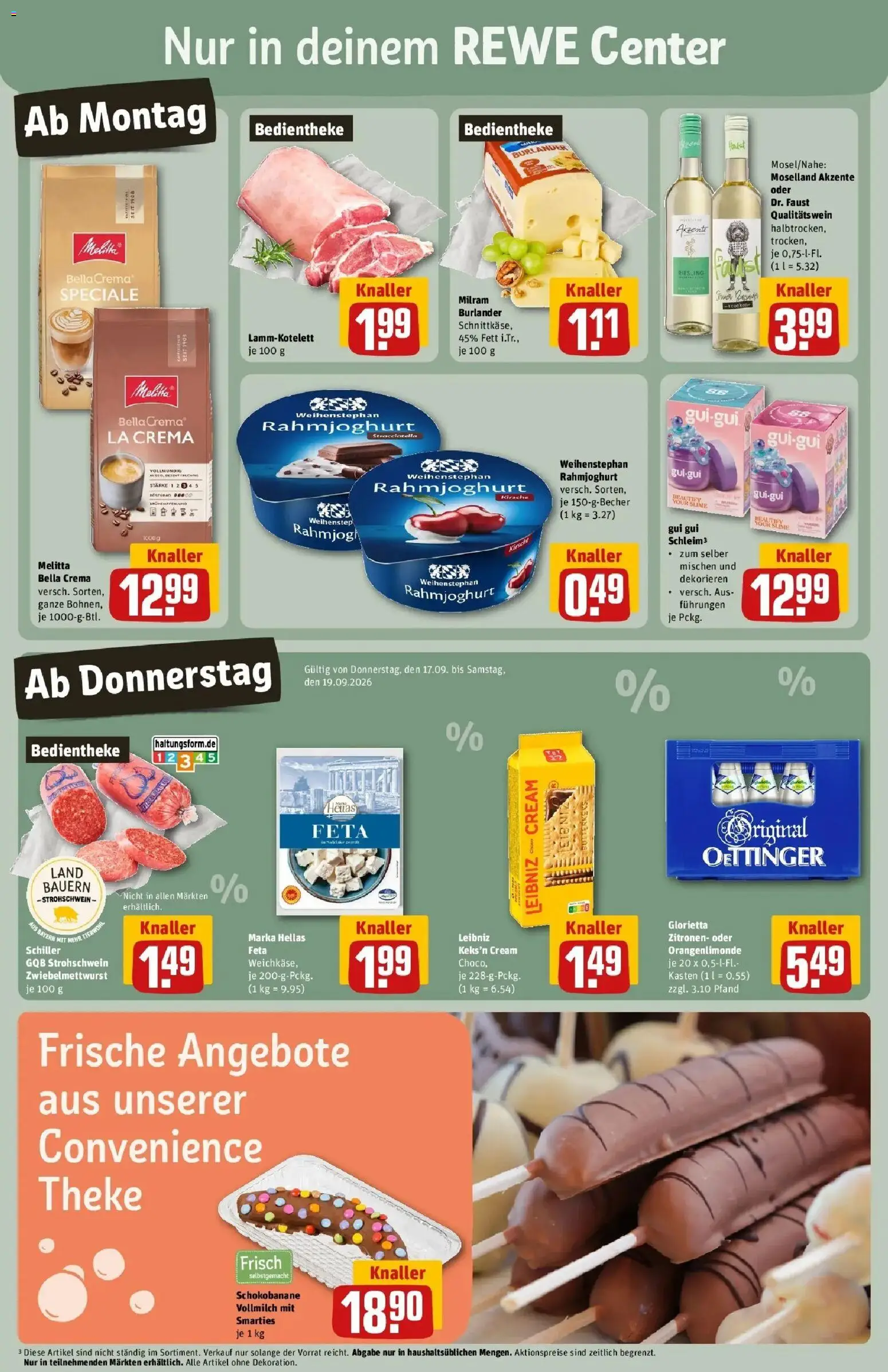 REWE Prospekt ab 14.09.2026 zum Blättern » Angebote | Seite: 3 | Produkte: Melitta, Oettinger, Wein, Zitronen