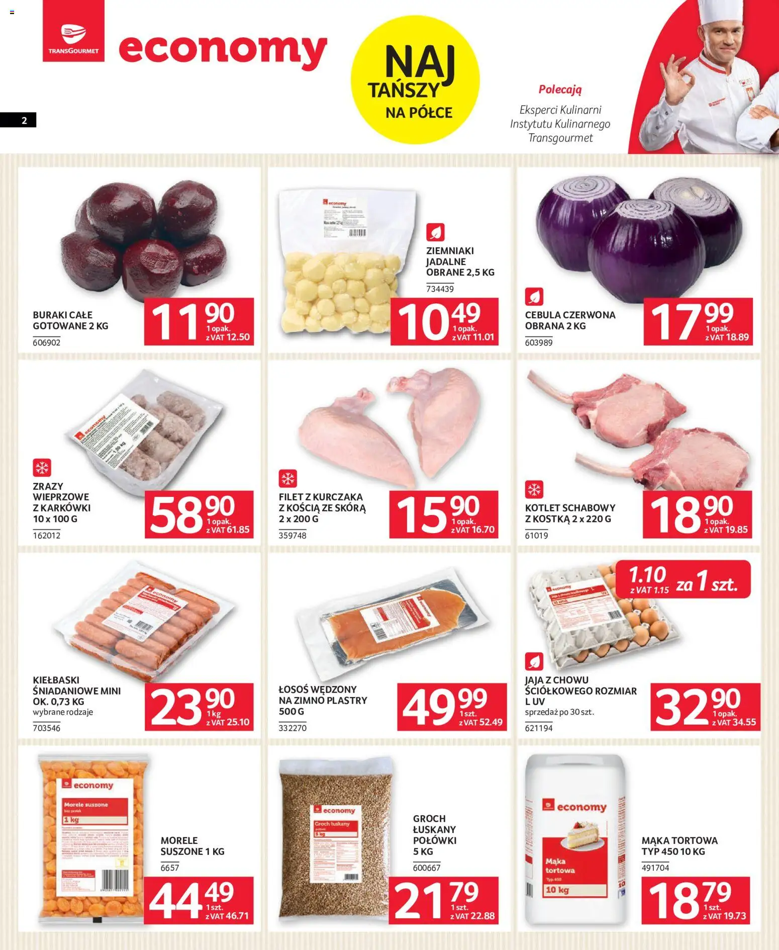 Selgros cash&carry gazetka - Oferta dla gastronomii od 22.10.2026 | Strona: 2 | Produkty: Cebula, Filet z kurczaka, Morele suszone, Ziemniaki