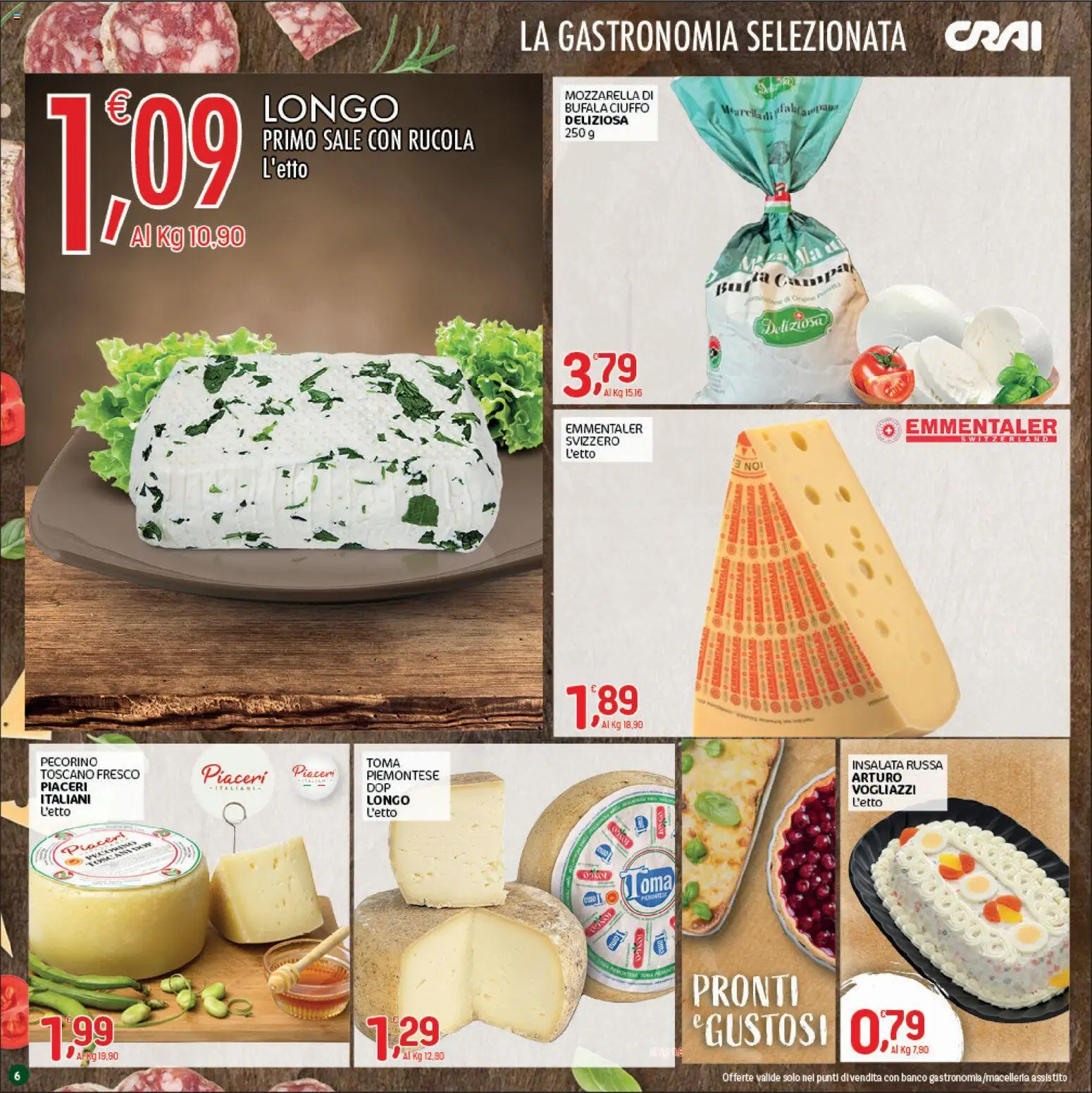 Volantino CRAI del 23/07/2026 | Pagina: 6 | Prodotti: Rucola, Sale, Mozzarella, Pecorino
