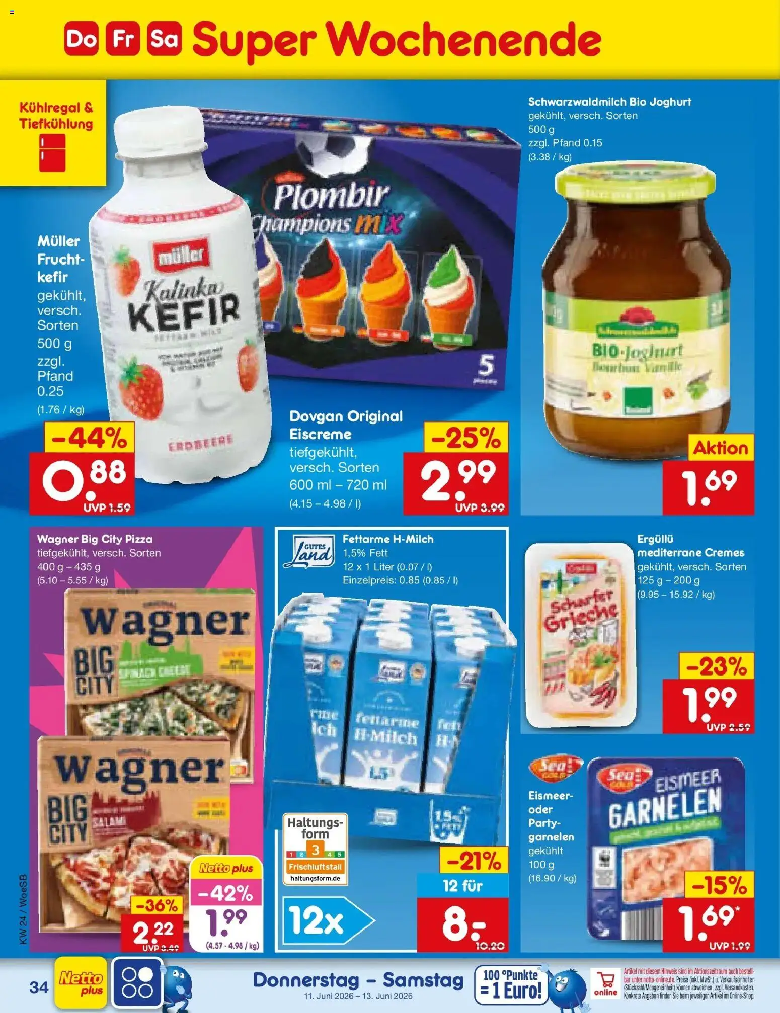Netto Marken-Discount Prospekt Gemmingen – gültig ab 08.06.2026 | Seite: 52 | Produkte: Kefir, Garnelen, Eiscreme, Pizza