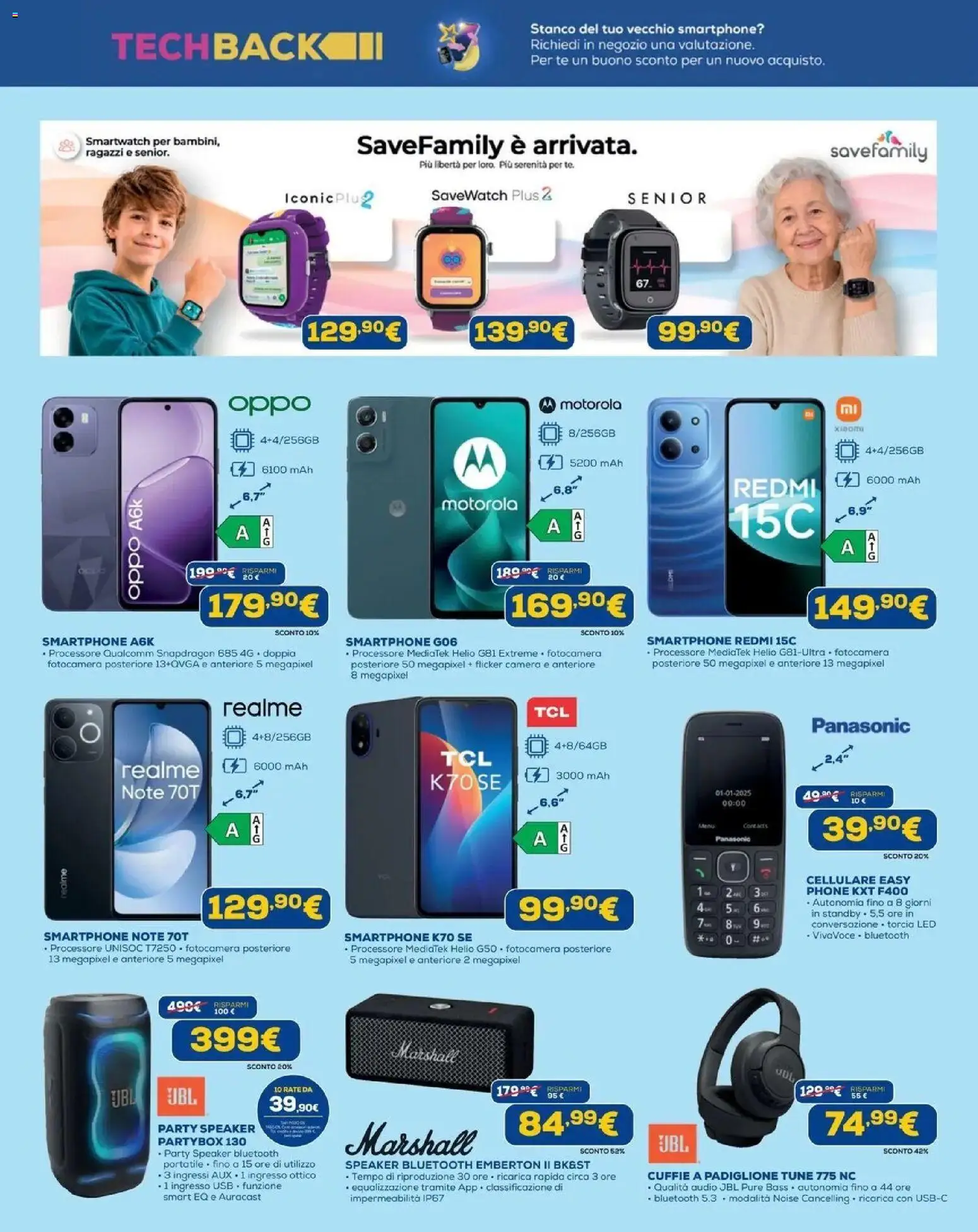 Volantino Euronics del 30/07/2026 | Pagina: 5 | Prodotti: Cellulare, Torcia, Smartphone, Audio