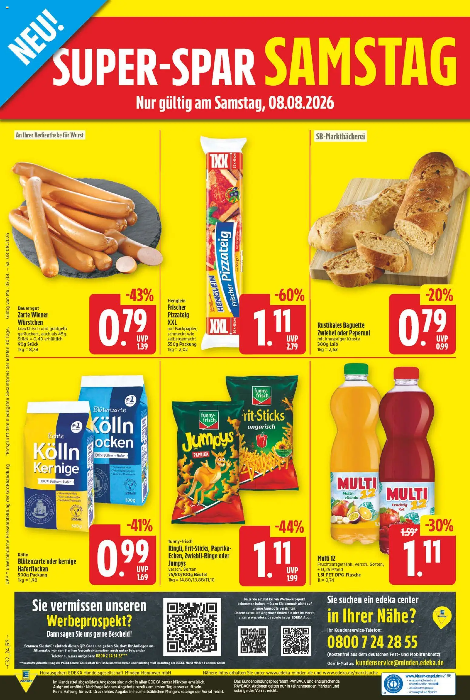 E center Prospekt – gültig ab 03.08.2026 | Seite: 28 | Produkte: Funny frisch, Baguette, Wurst, Bauerngut