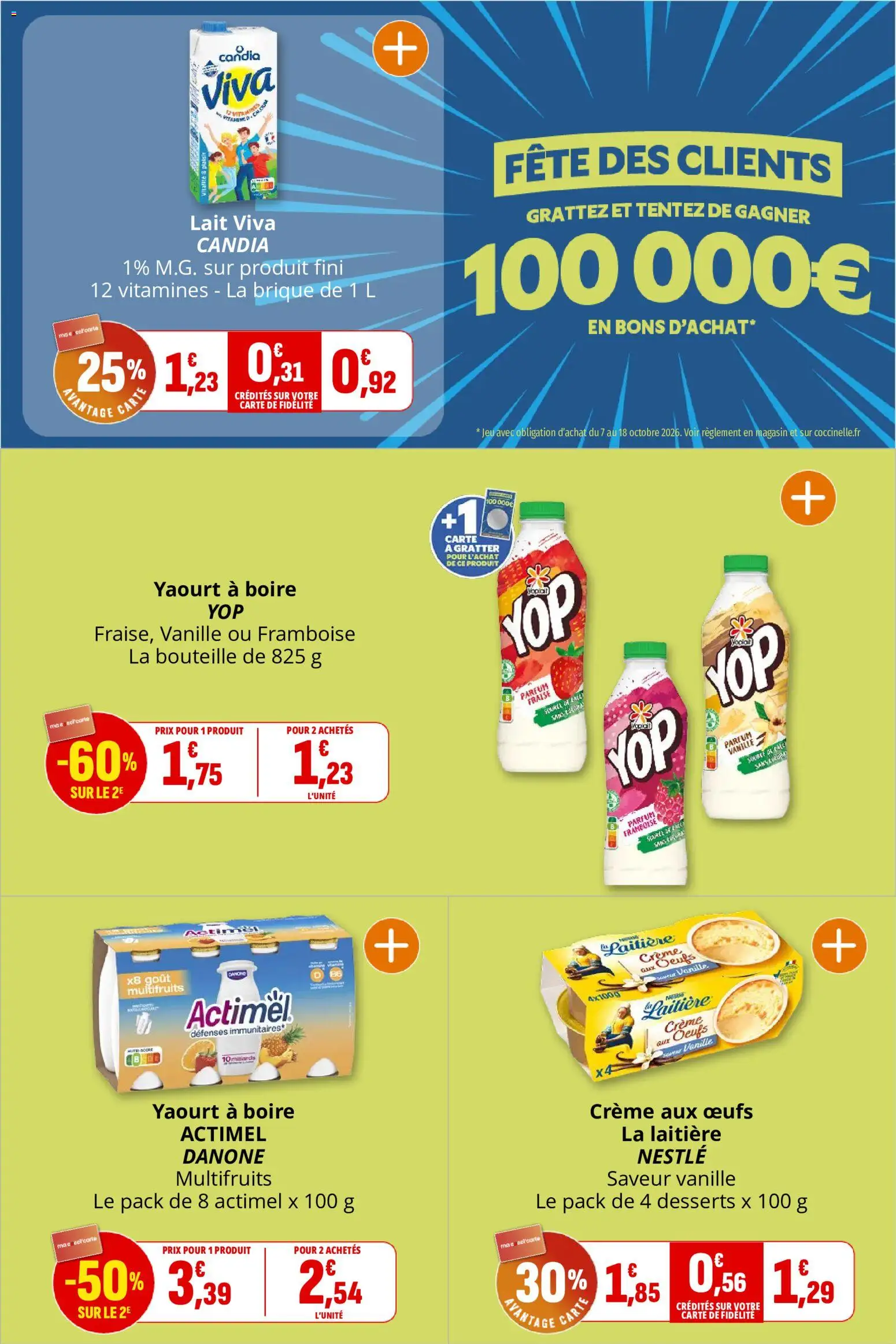 {H1} | Page: 14 | Produits: Yaourt à boire, Bouteille, Lait Viva, Crème