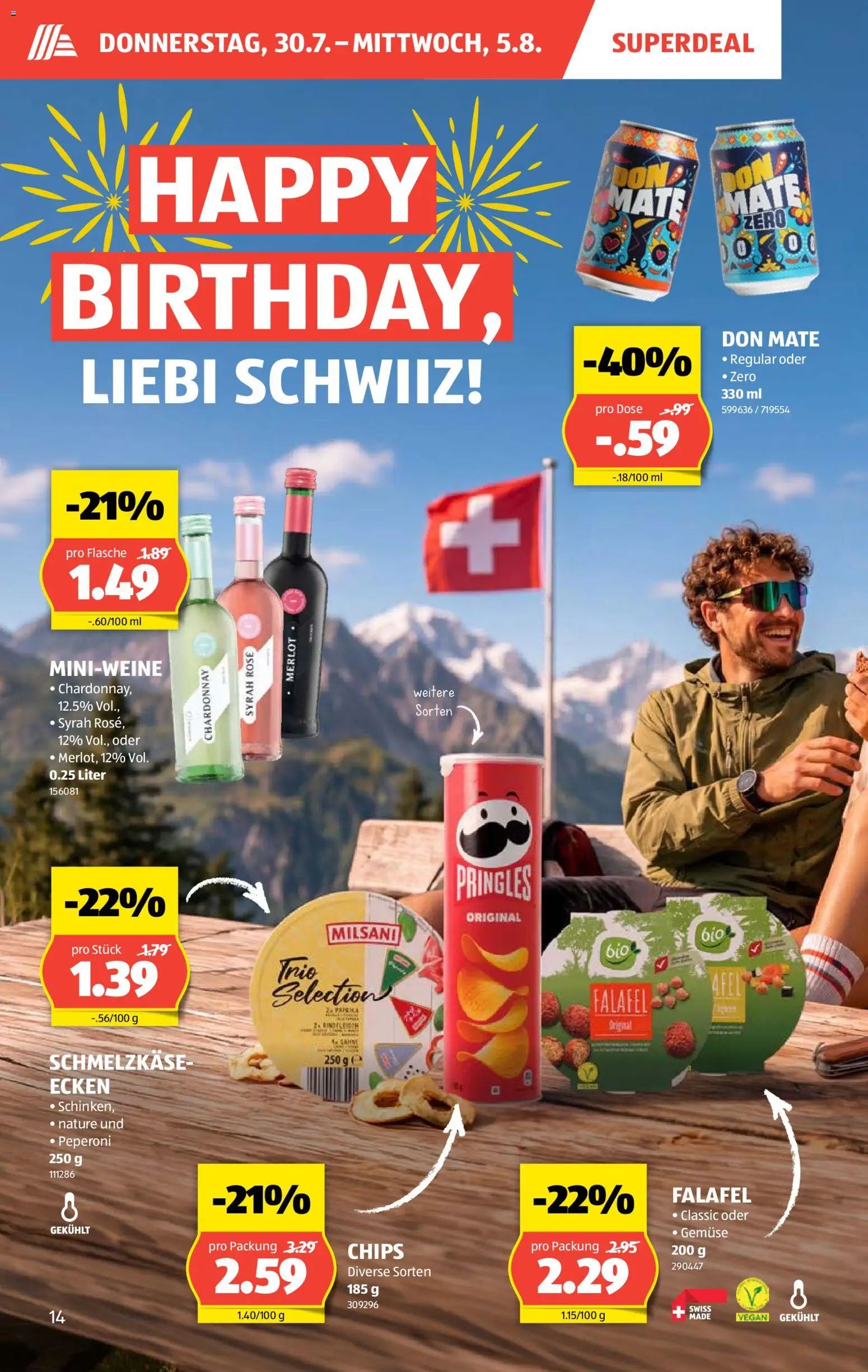 Aldi aktionen – gültig ab 30.07.2026 | Seite: 14 | Produkte: Merlot, Paprika, Gemüse, Chips
