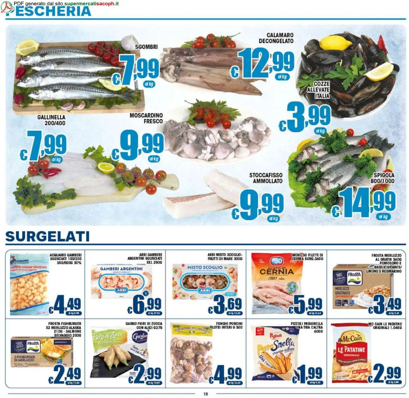 Volantino Sacoph del 08.05.2026 | Pagina: 12 | Prodotti: Salmone, Gamberi, Limone, Gallinella