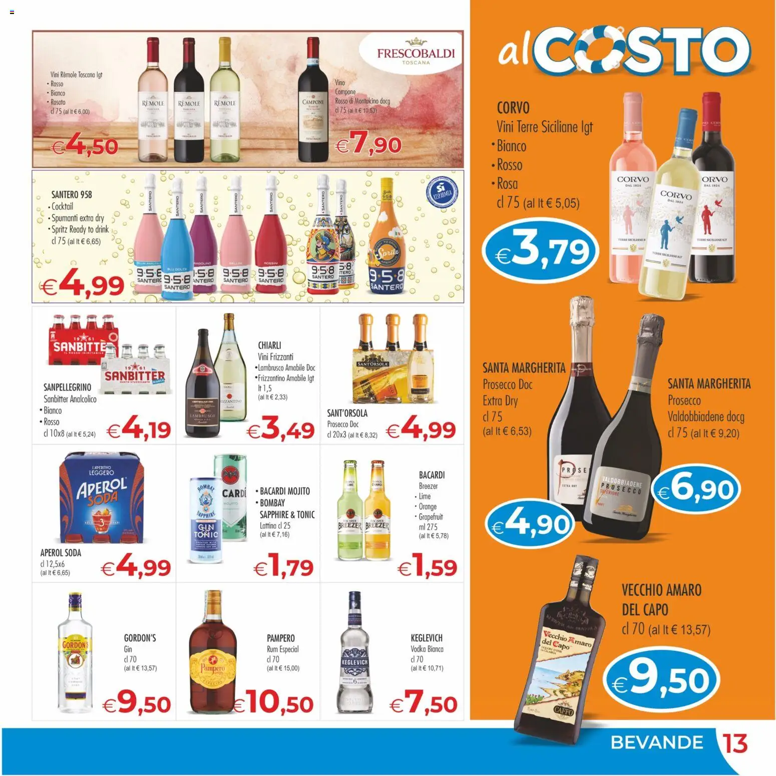 Volantino MerSi Supermercati del 29/07/2026 | Pagina: 13 | Prodotti: Prosecco, Bevande, Aperol, Lambrusco