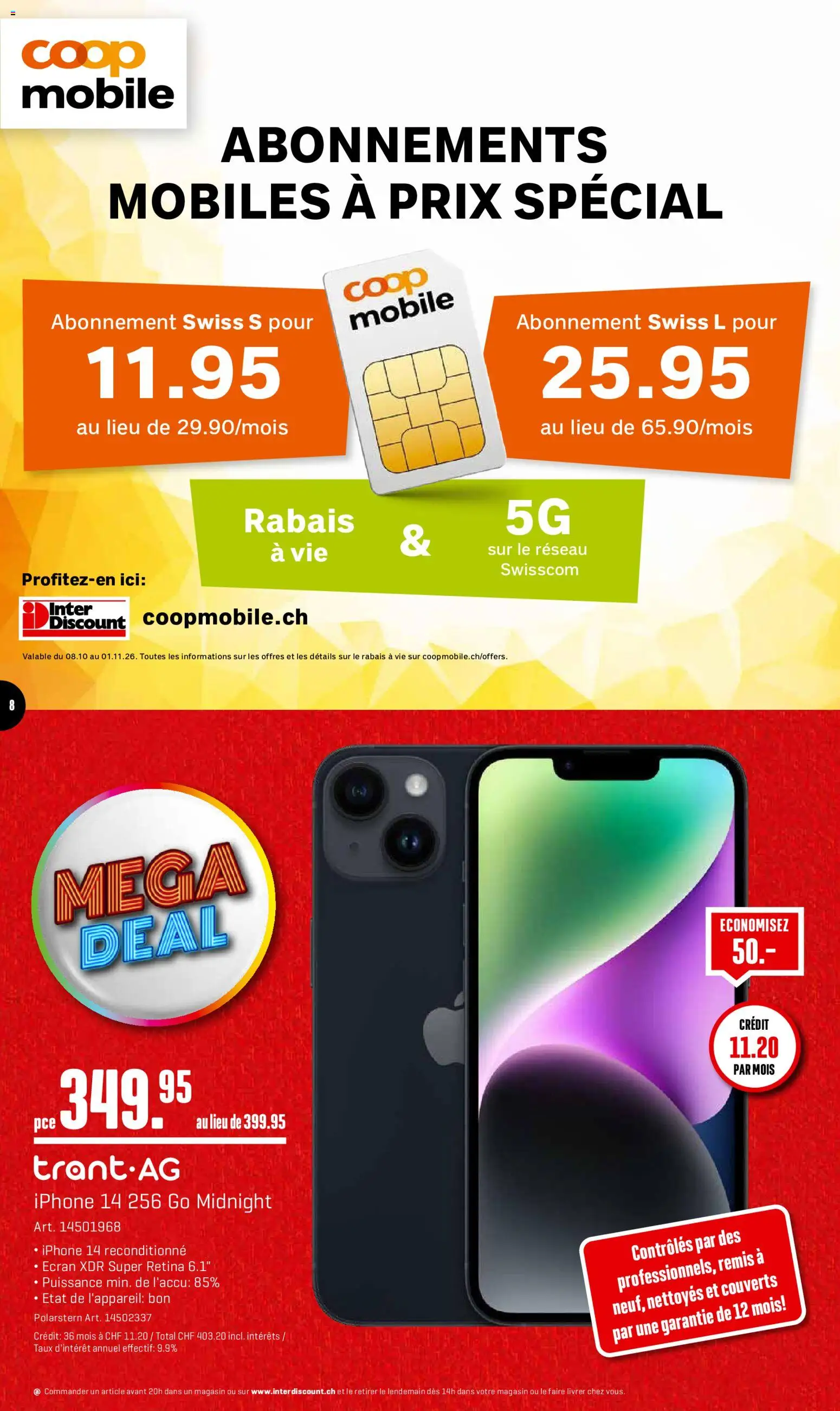Interdiscount aktionen FR – gültig ab 19.10.2026 | Seite: 8 | Produkte: Iphone