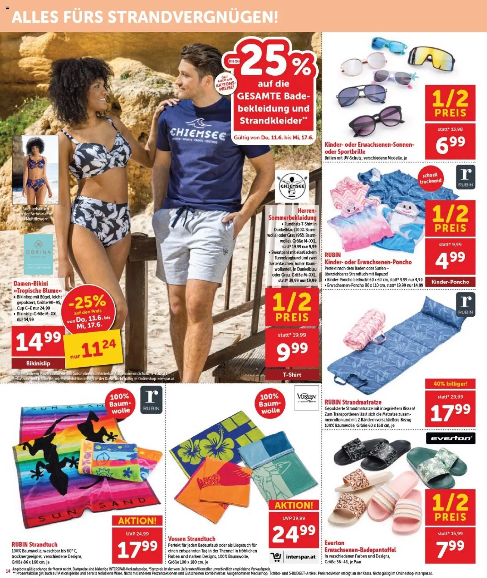 Interspar Flugblatt - Burgenland Sued gültig ab 11.06.2026 | Seite: 14 | Produkte: Bekleidung, Matratze, Kissen