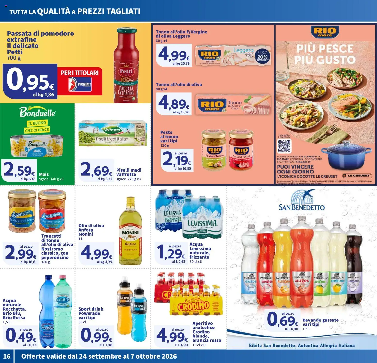 Volantino SIGMA del 24/09/2026 | Pagina: 16 | Prodotti: Bevande, Passata di pomodoro, Piselli, Aperitivo