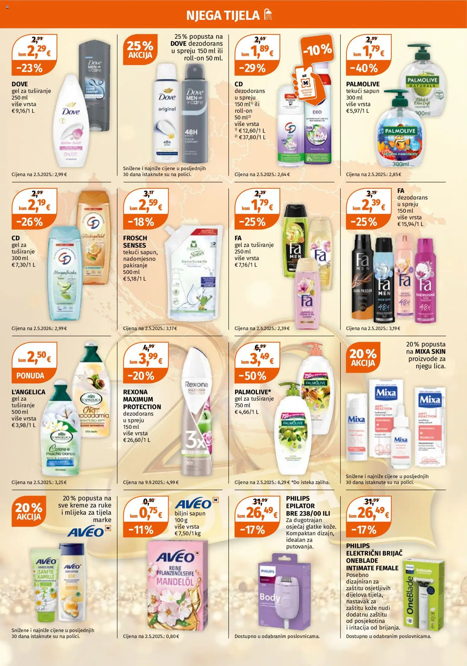 Müller katalog | vrijedi od 31.08.2026 | Stranica: 5 | Proizvodi: Epilator, Brijač, Dezodorans, Dove