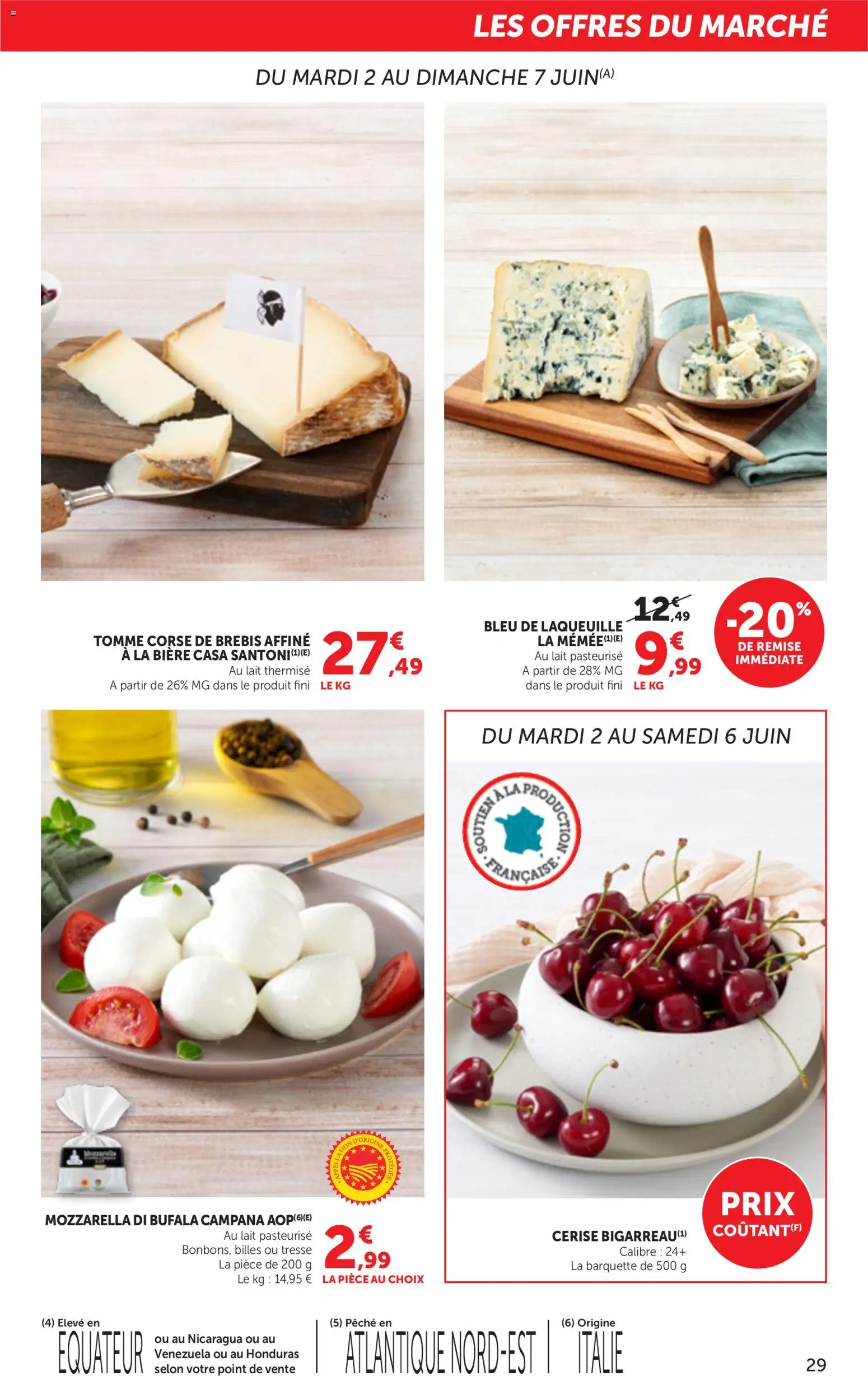 {H1} | Page: 29 | Produits: Pêche, Mozzarella, Lait, Bière