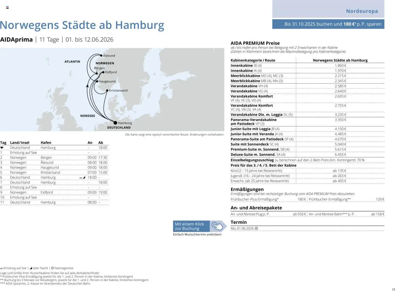 Aida Sommer 2026 – gültig ab 01.03.2026 | Seite: 11 | Produkte: Bett