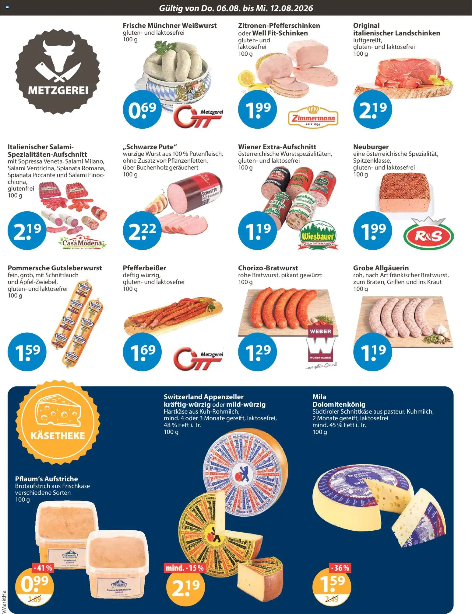 V-Markt Angebote – gültig ab 06.08.2026 | Seite: 2 | Produkte: Wurst, Kraut, Salami, Frischkase
