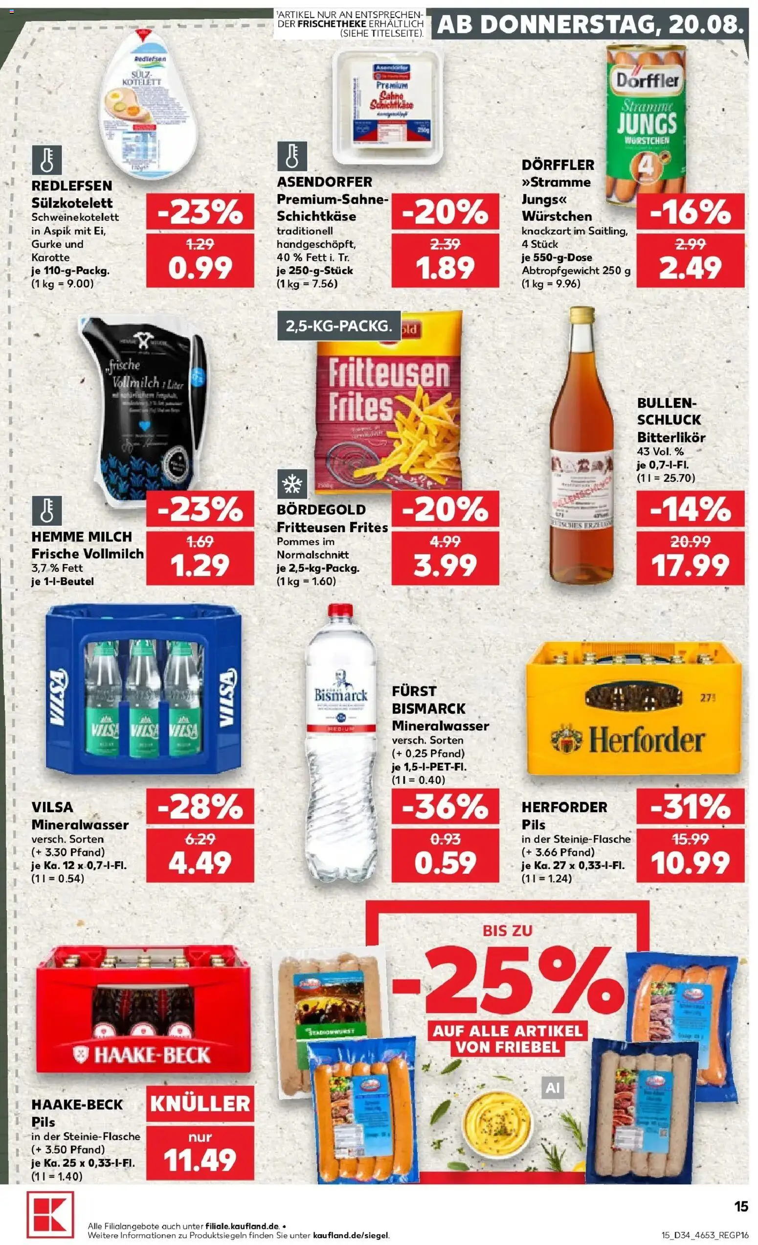Prospekt Kaufland ab 17.08.2026 » Angebote Online zum Blättern | Seite: 26 | Produkte: Milch, Pommes, Mineralwasser, Karotte